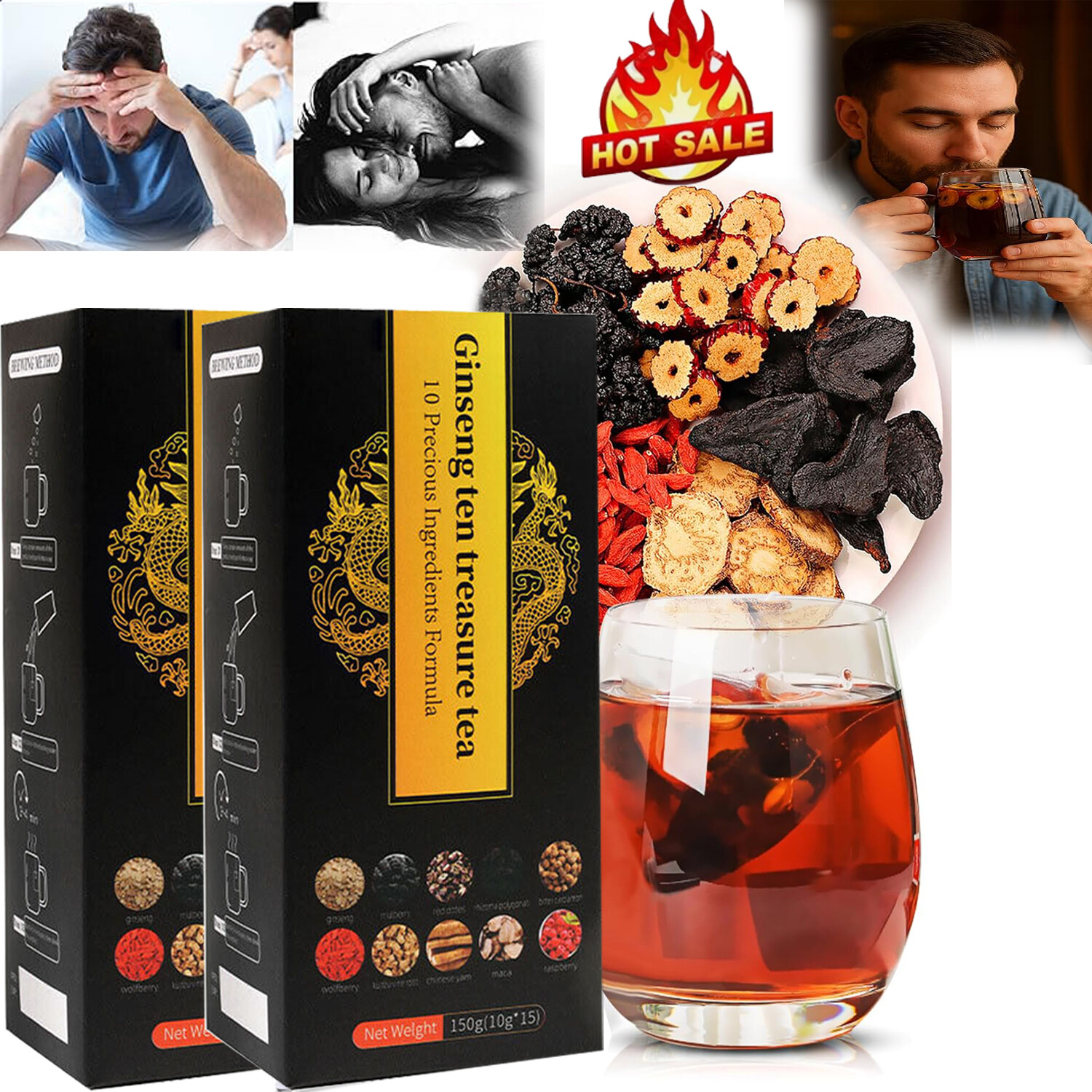 Ginseng six treasure tea , Kidney tea ,liver tea , red date tea , kidney health