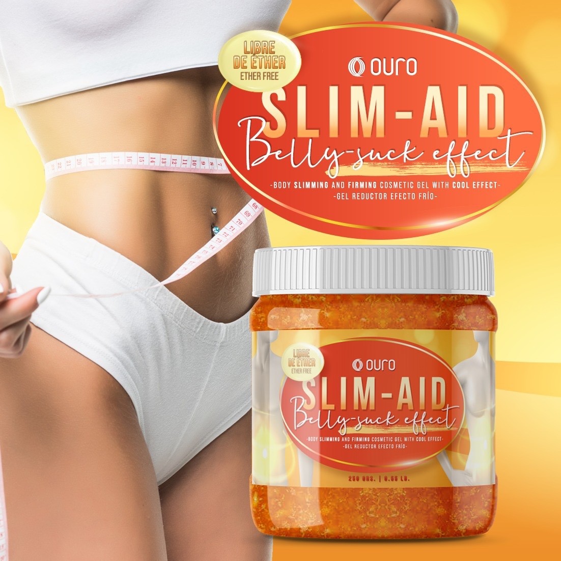 Ouro Slim-Aid Thermogenic Gel + Chupa Panza Ginger Tea | Natural Slim Combo|