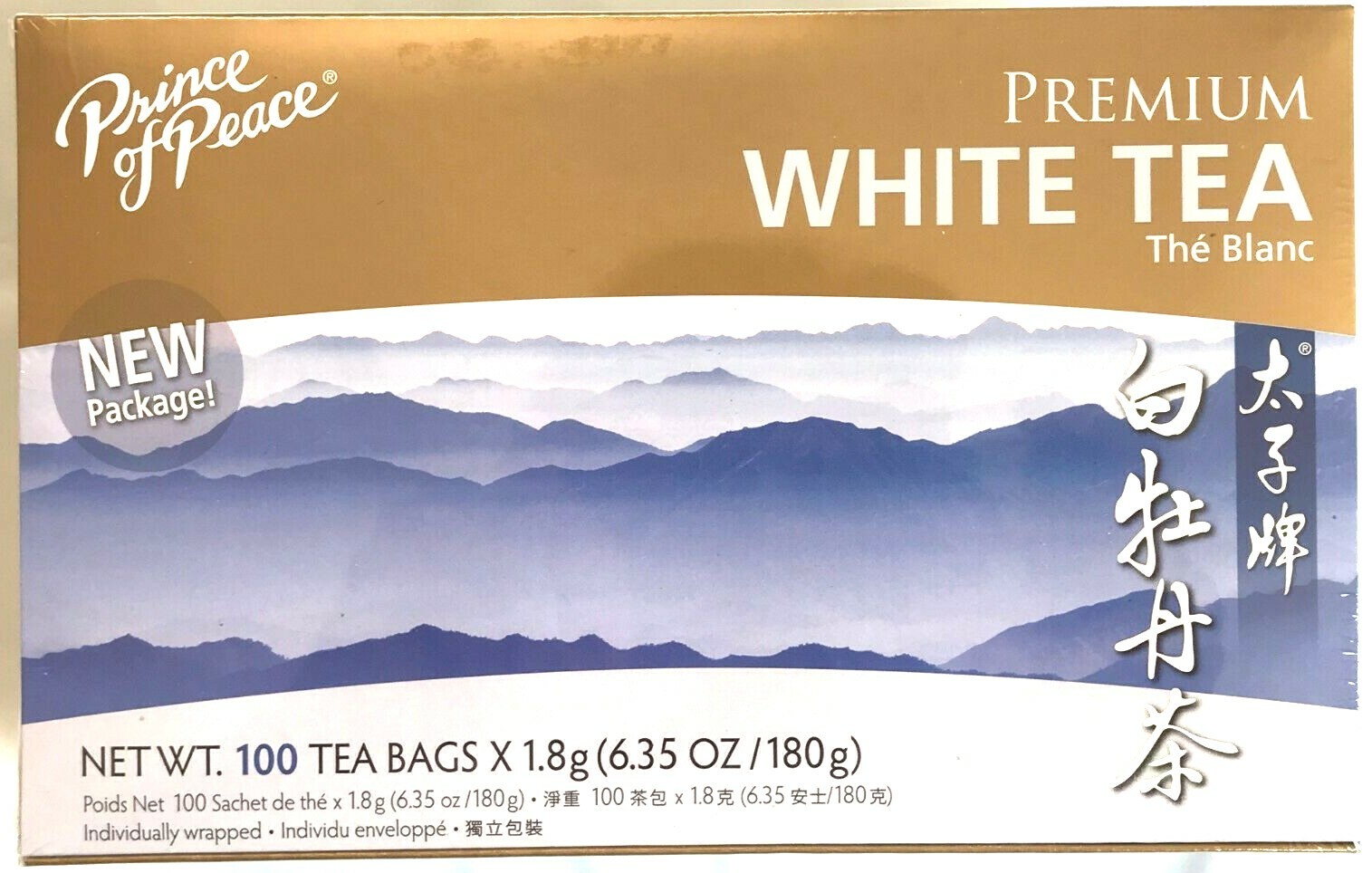 Prince of Peace Premium White Tea 6.35 Oz/180g – 100 Tea Bags