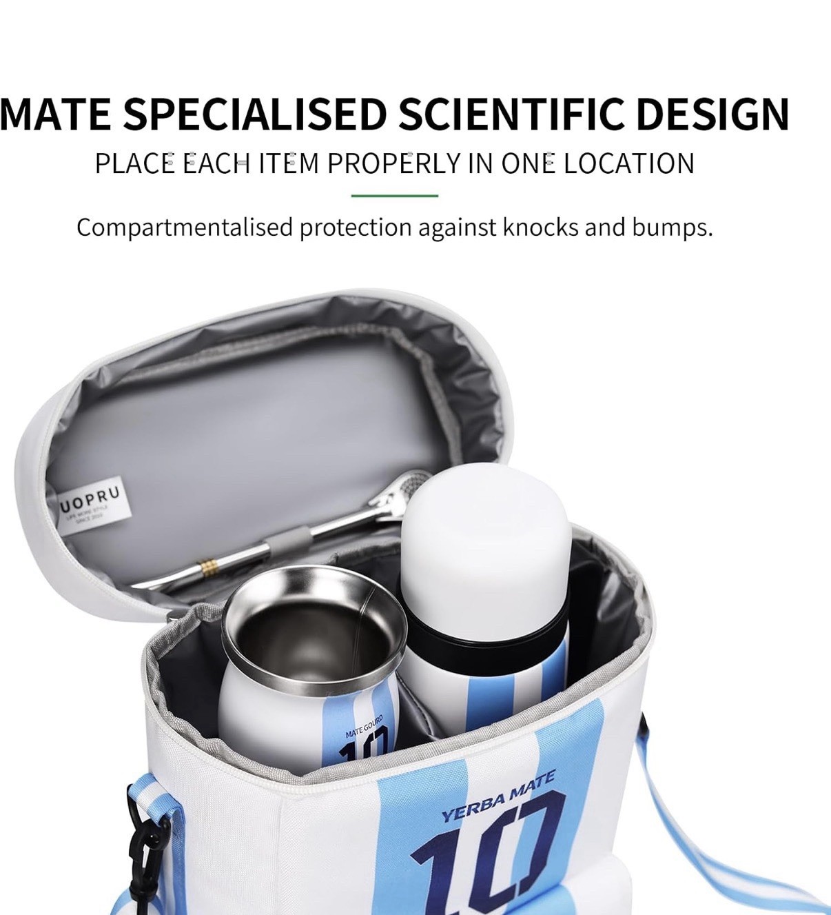 Cuopru Premium Matera Bag For Yerba Mate Kit, Argentina Captain NO.10