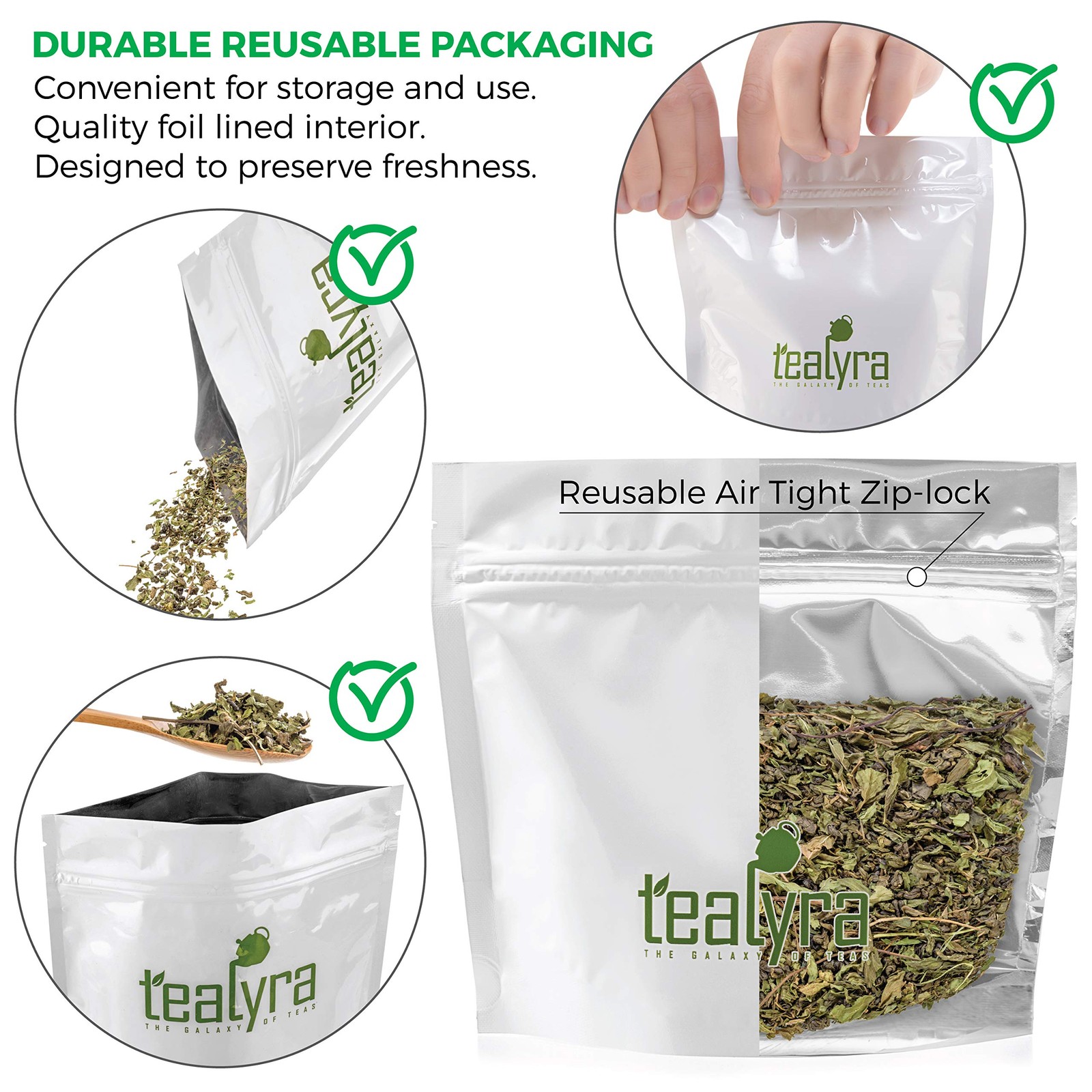 Tealyra – Moroccan Mint – Gunpowder – Peppermint – Spearmint – Green Loose Le…