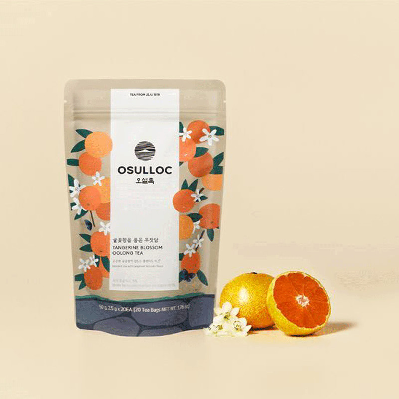 OSULLOC Tangerine Blossom Oolong Tea– 20 Tea Bags | Floral & Citrusy Jeju Blend