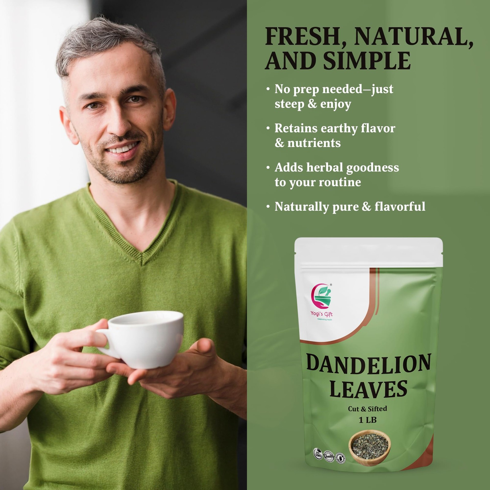 Dandelion Leaves Cut And Sifted 1 LB,100% Natural & Pure, Ideal for Dandelion…