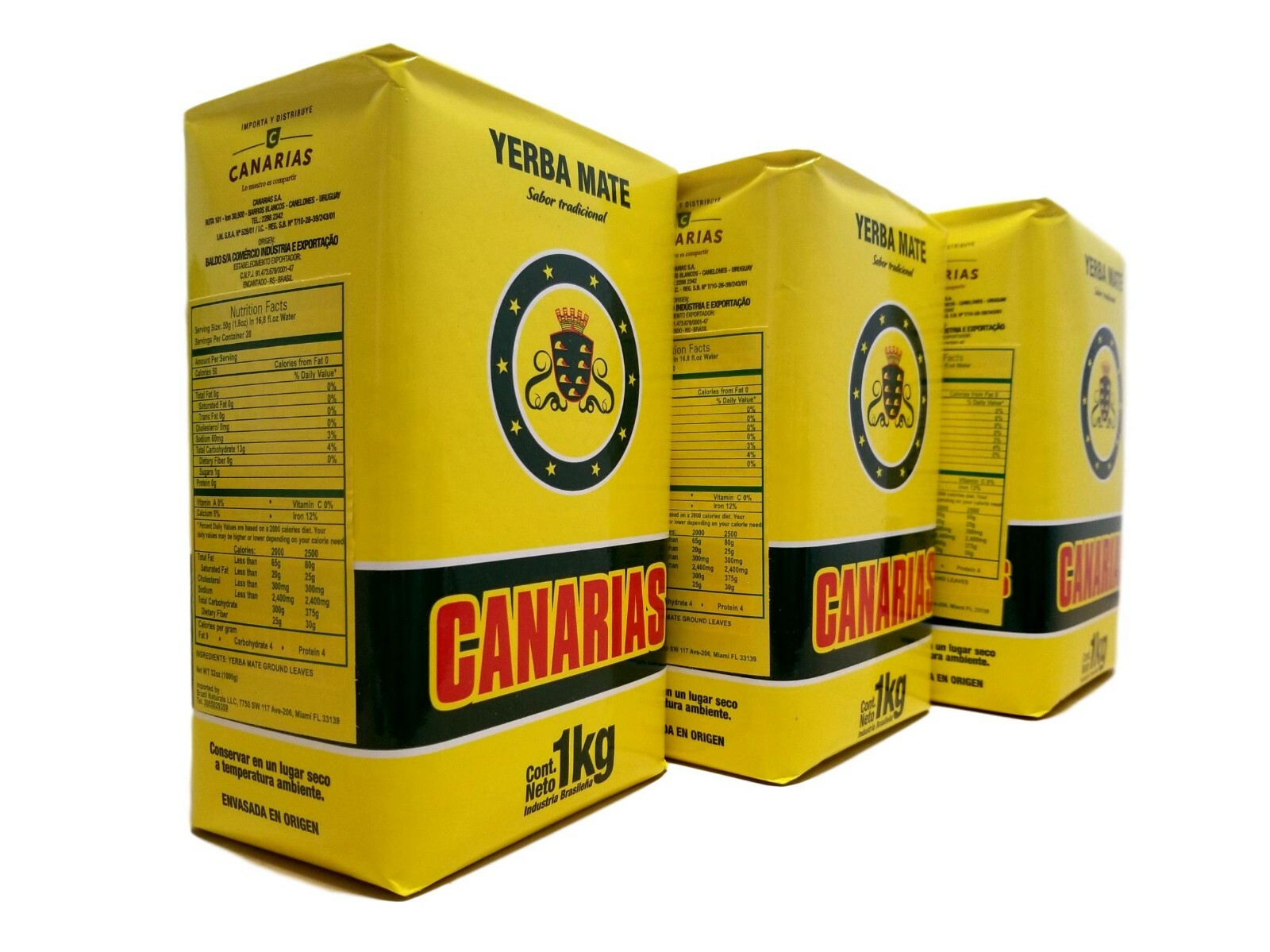 3- Pack YERBA MATE CANARIAS (3KG-6.6LB) SHIP FROM USA