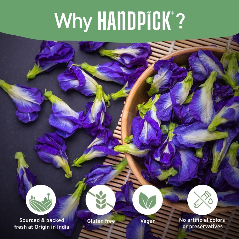 Butterfly Pea Flower Tea (100 Herbal Tea Bags) | Caffeine Free, Non GMO |