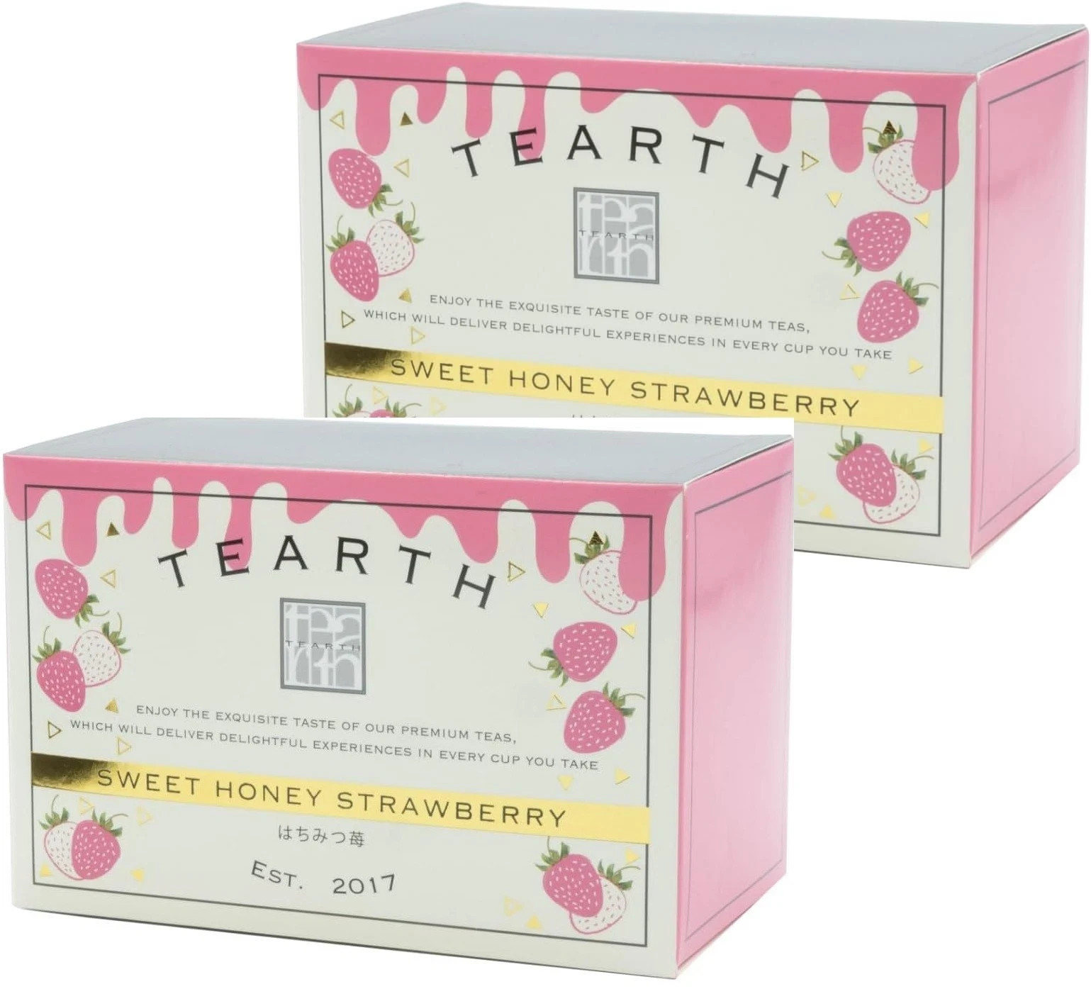 Japanese Black Tea Sweet Honey Strawberry Tea Bags 25 Count x2 Boxes TEARTH