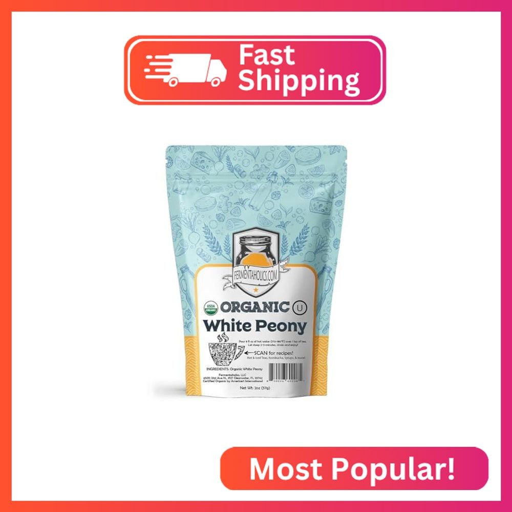 Fermentaholics White Peony Tea – 2 oz – USDA Certified Organic Loose Leaf – Deli