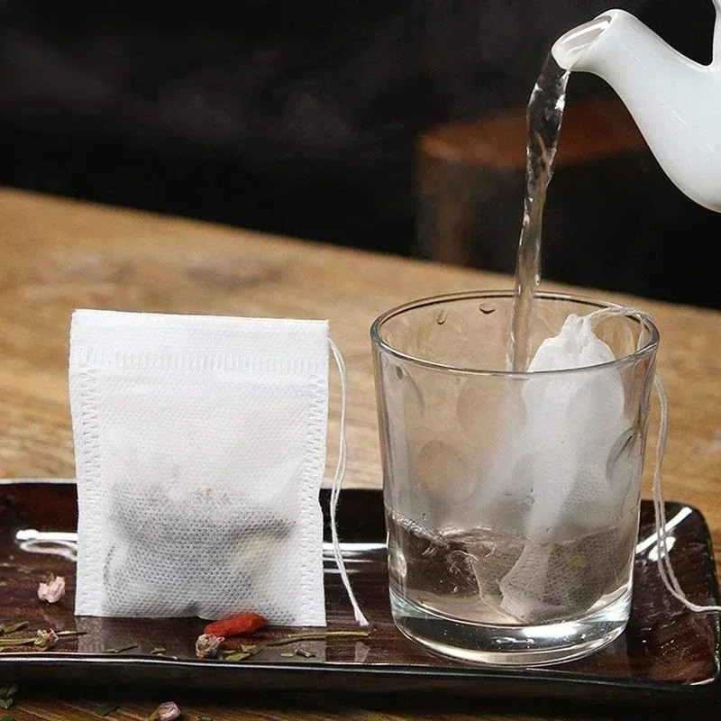 200/50PCS Disposable Tea Filter Bags Non-Woven Fabric Tea Bag with Drawstring Ki
