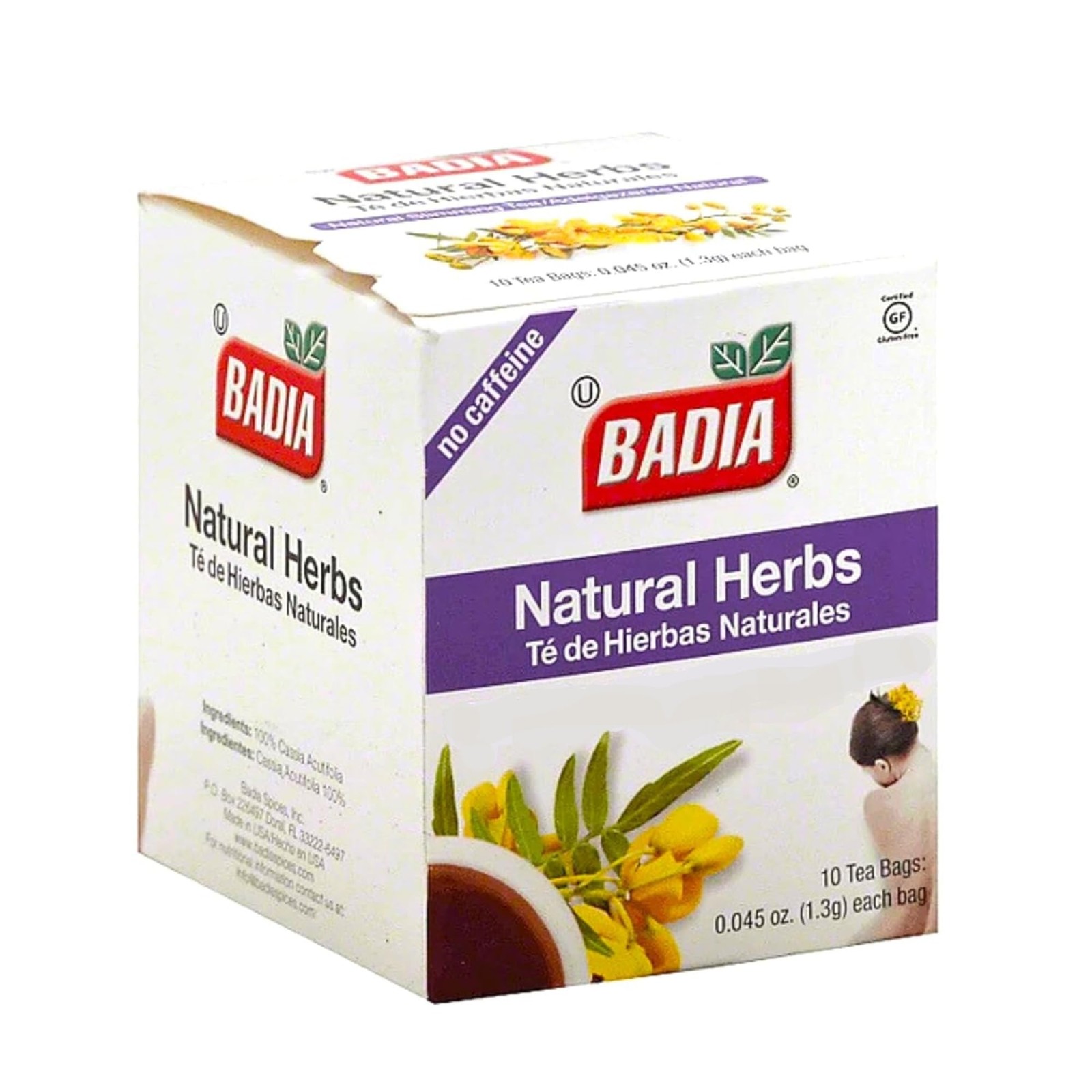 Badia Natural Herbs Tea, 10 Tea Bags – Herbal Blend for Brewing 10