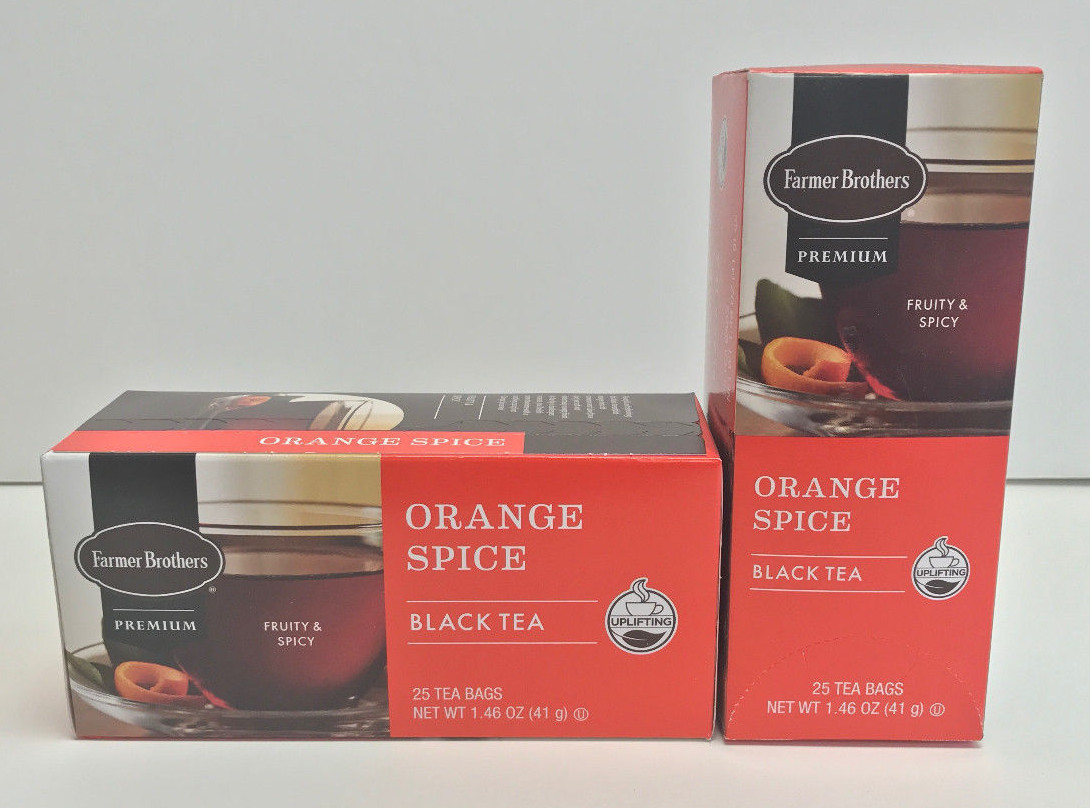 Farmer Brothers Premium Black Tea, Orange Spice, 6/25 ct boxes