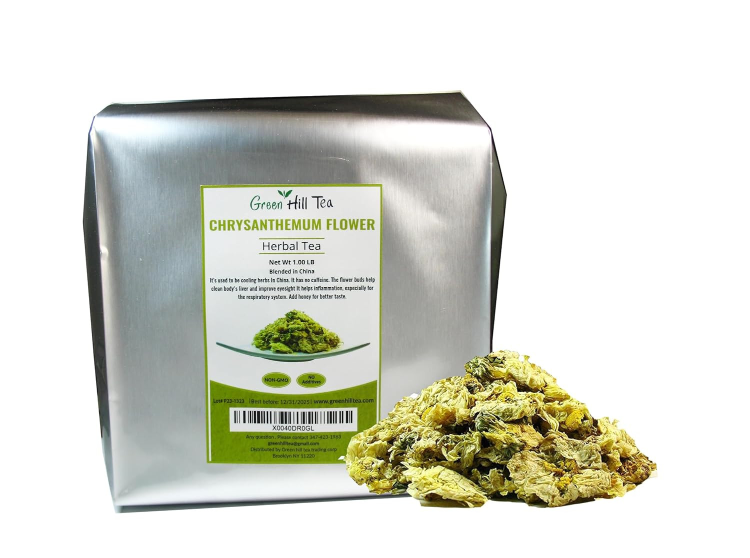 Green Hill Tea Chrysanthemum Flower Dried Herbal Tea 16 Ounce