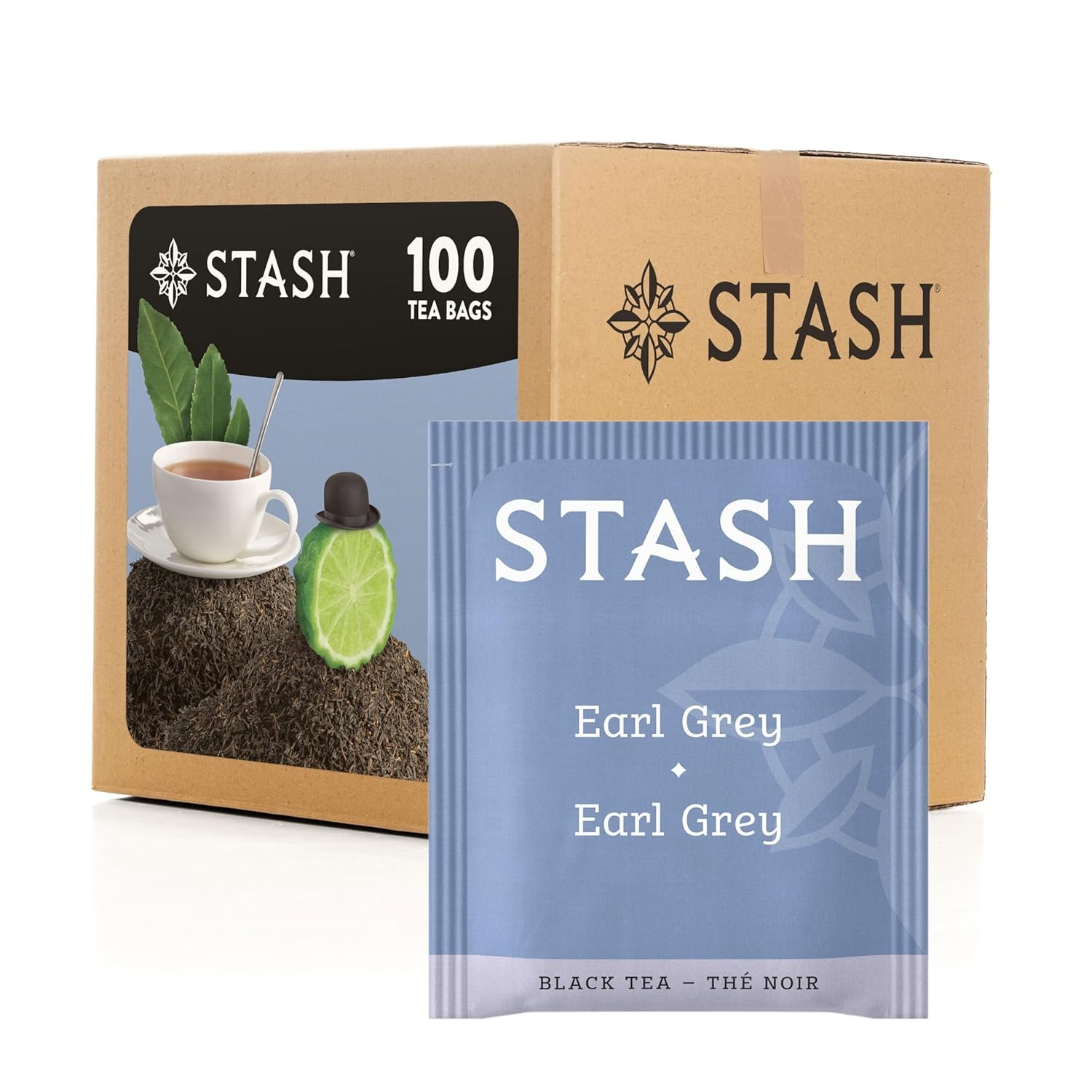 Stash Tea Earl Grey Black Tea Bags 100 Count Box Packaging May Vary