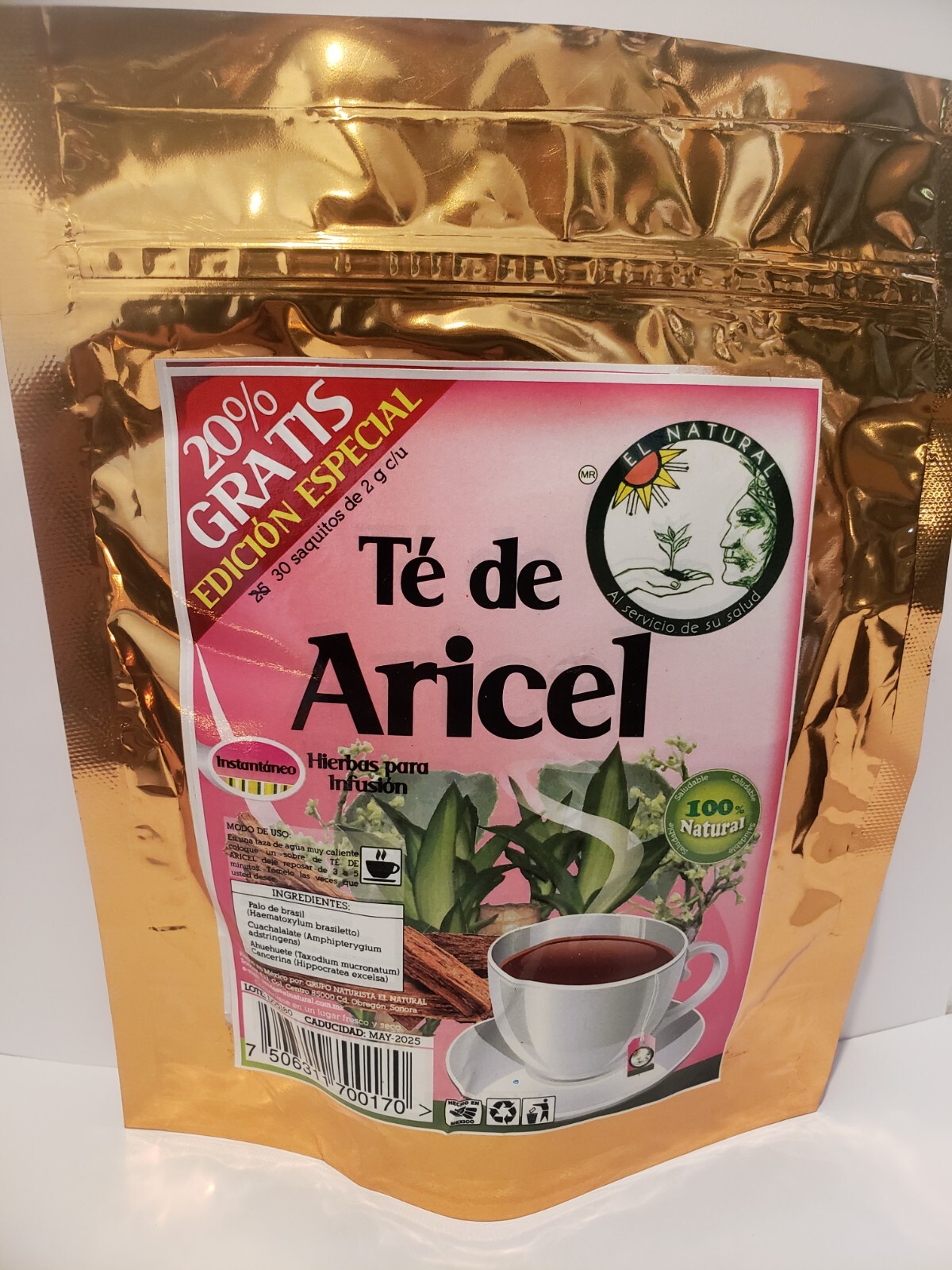 ARICEL TEA-TE DE ARICEL 30 Bags/ sobres 100% Natural “Varices, Mala Circulacion”