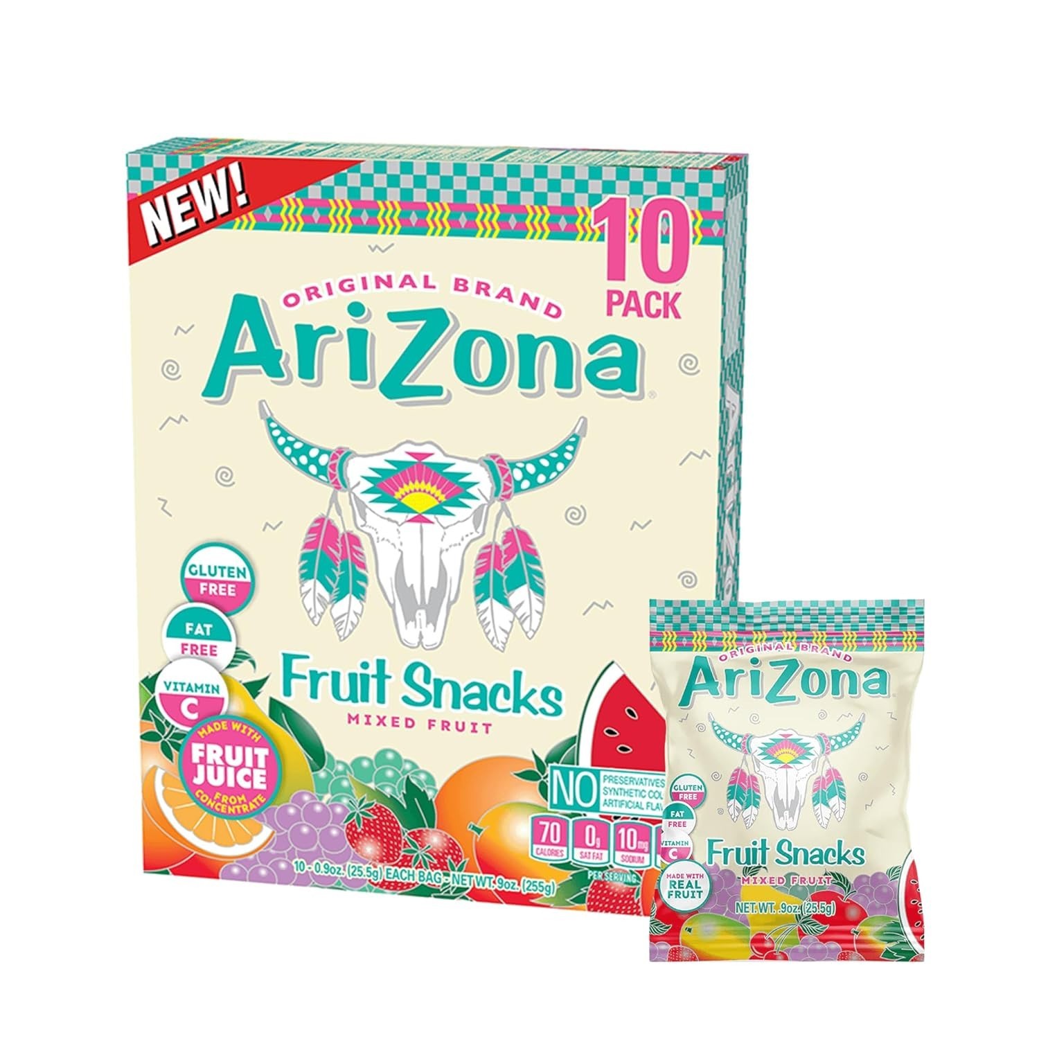 0.9 oz Iced Tea Fruit Snacks – 10 Count of Gluten Free and Fat Free Delights