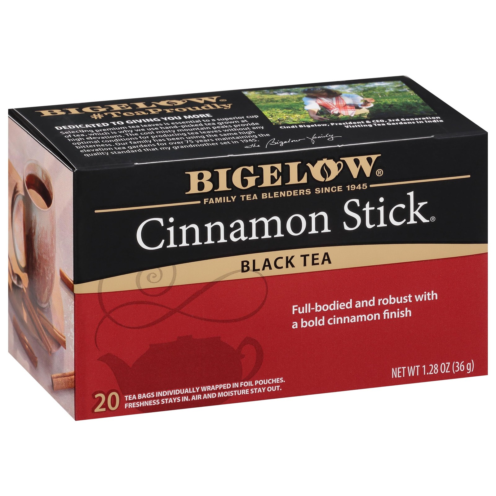 Bigelow Tea Cinnamon Stick Black Tea, Caffeinated 20 Count (Pack of 6)