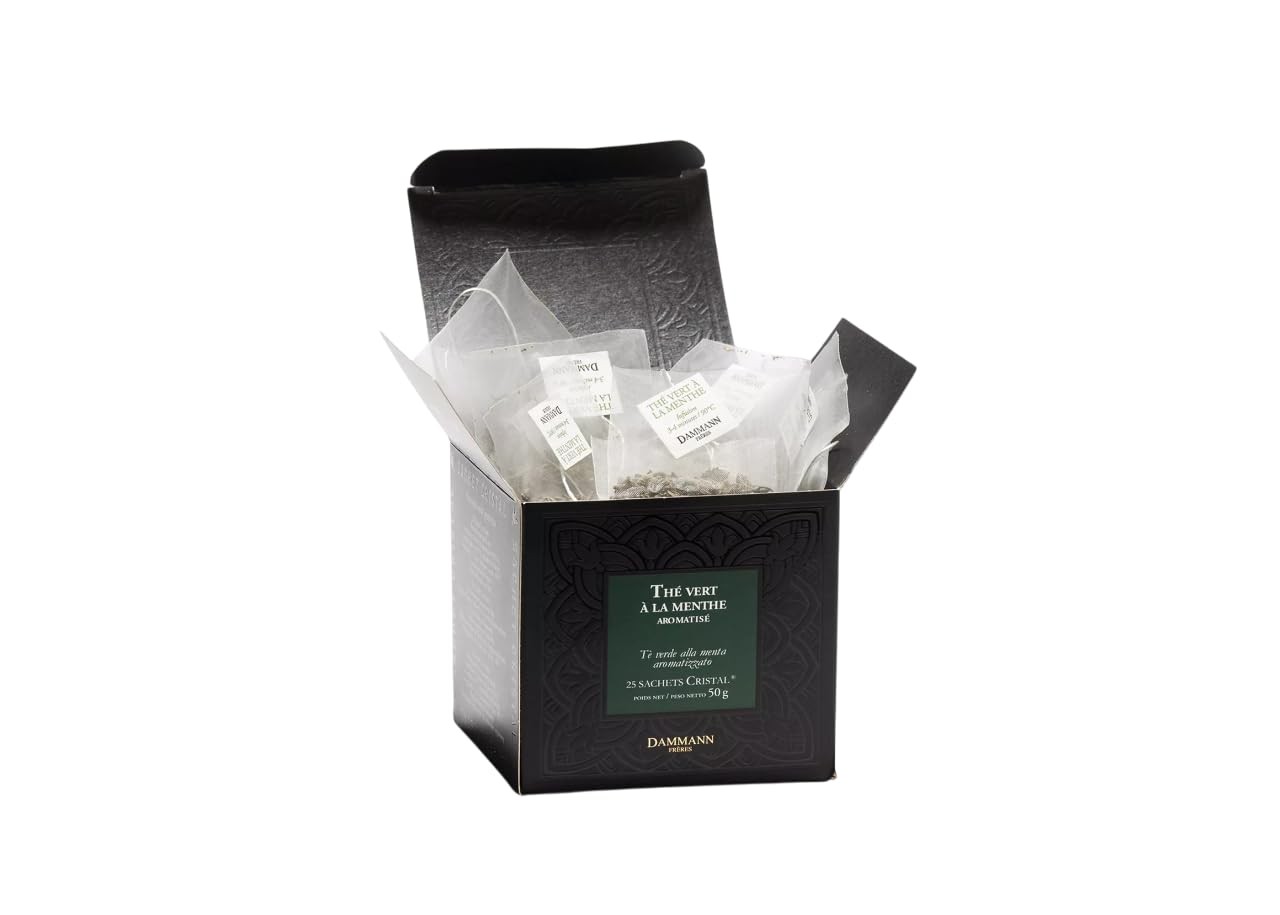 Dammann Freres Satchets, Mint Flavor Tea Bags, Premium Gourmet French Green T…