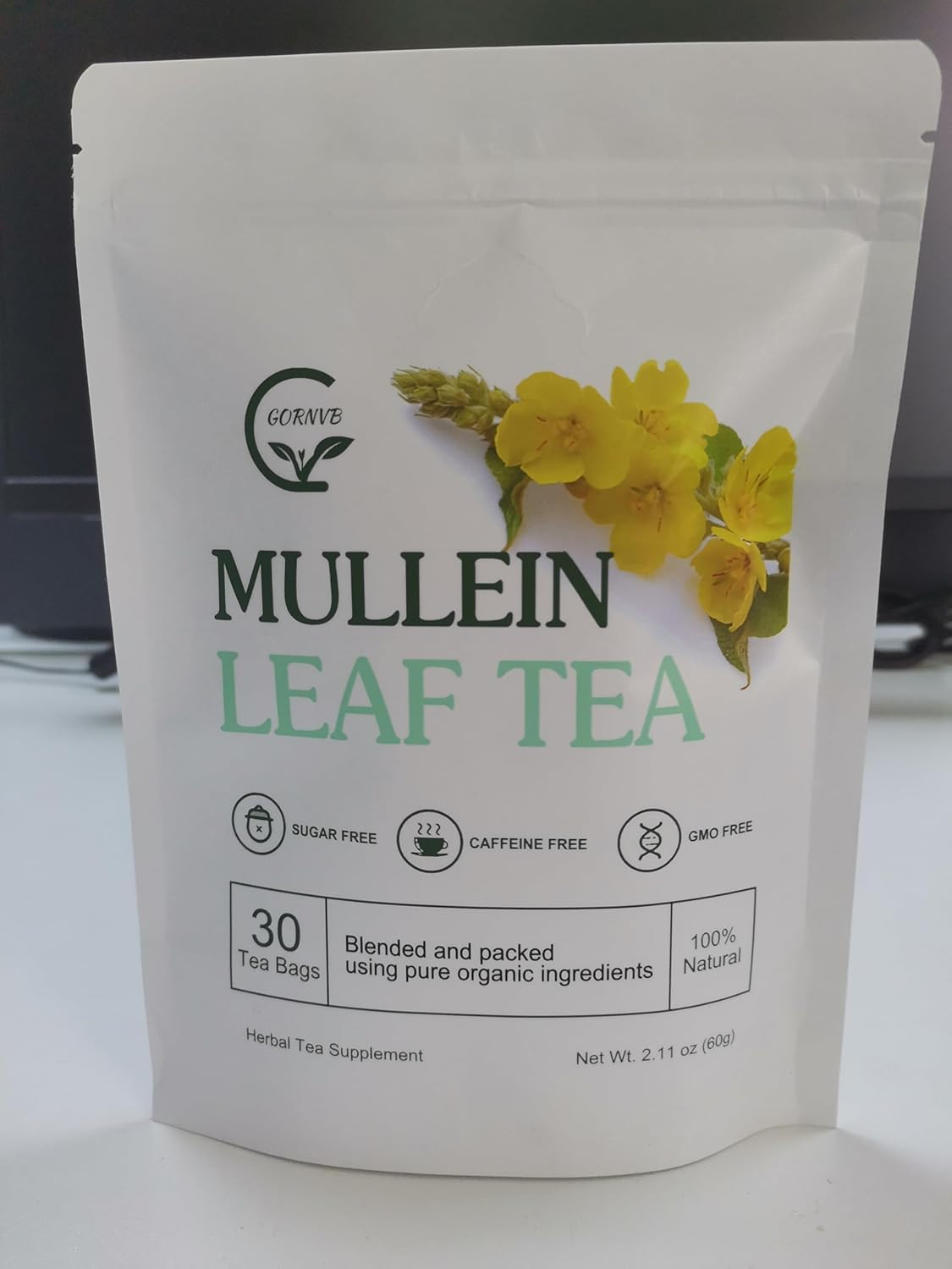 Mullein Leaf Tea Bags – Lungs Cleanse and Respiratory Support, Herbal Teas, Caff