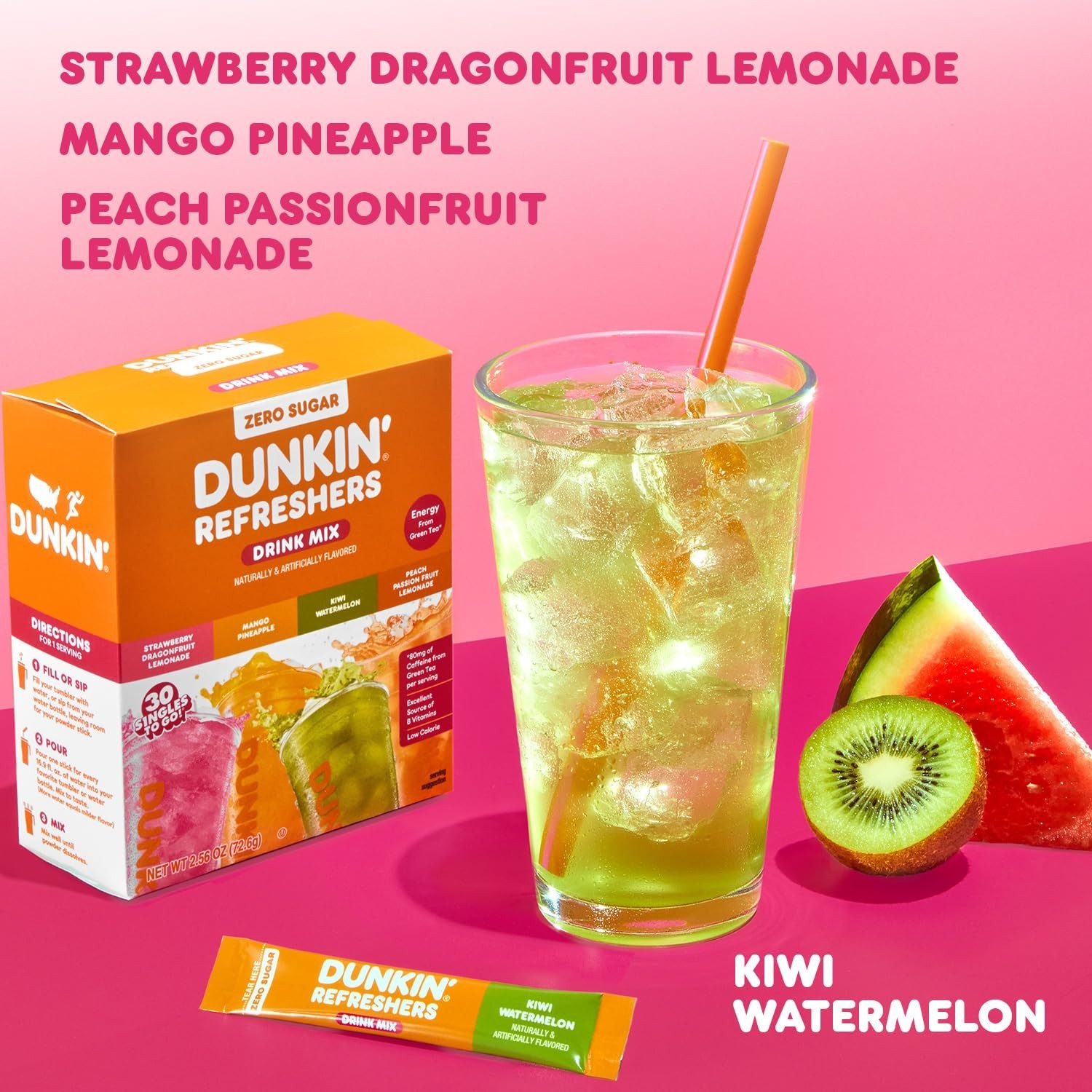 Dunkin’ 🍩 Refreshers Singles To Go! 🍓🍑🥝🍉🍍30 Ct Variety Pack