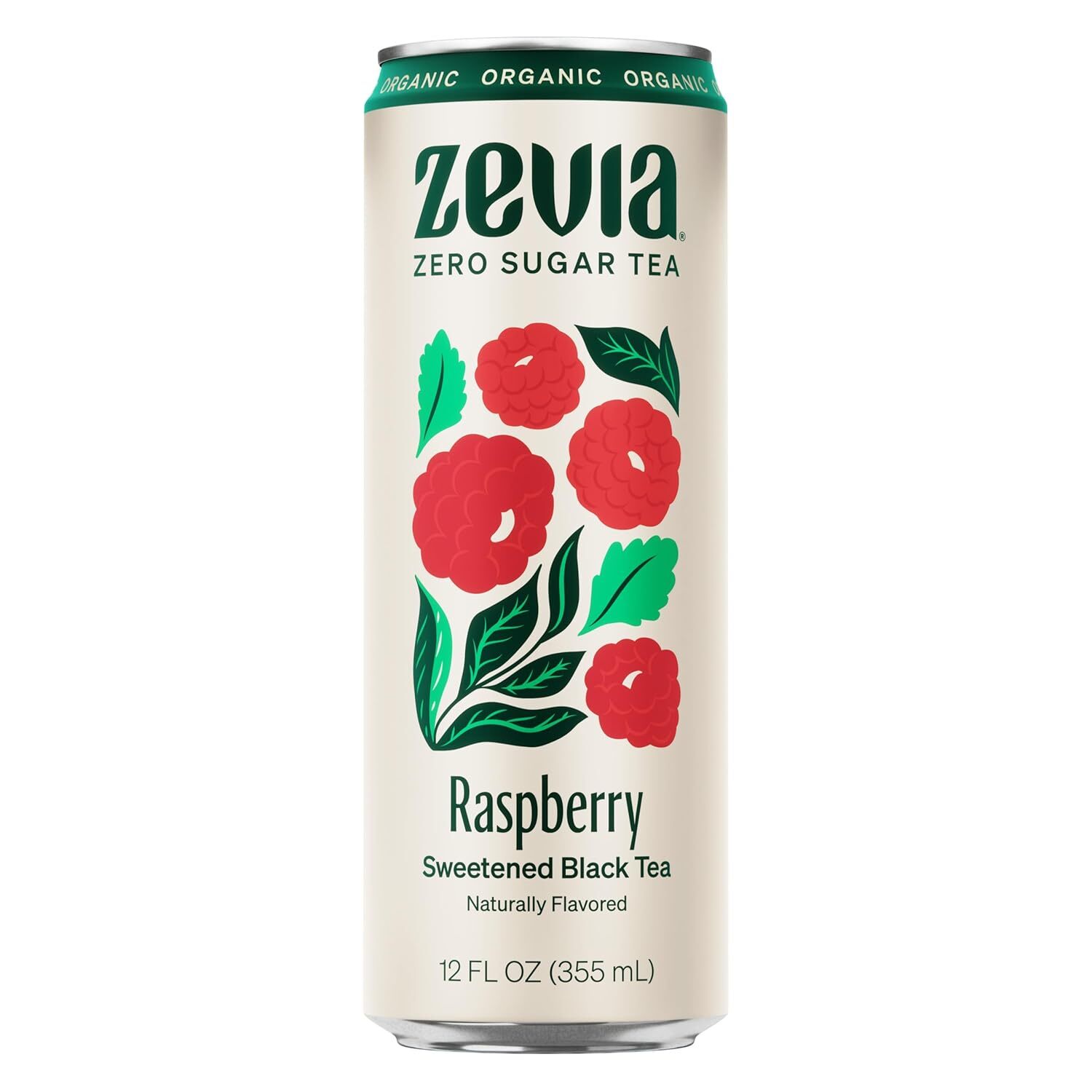 Zevia Organic Zero Calorie Sweetened Tea Black Raspberry 12 Fl Oz