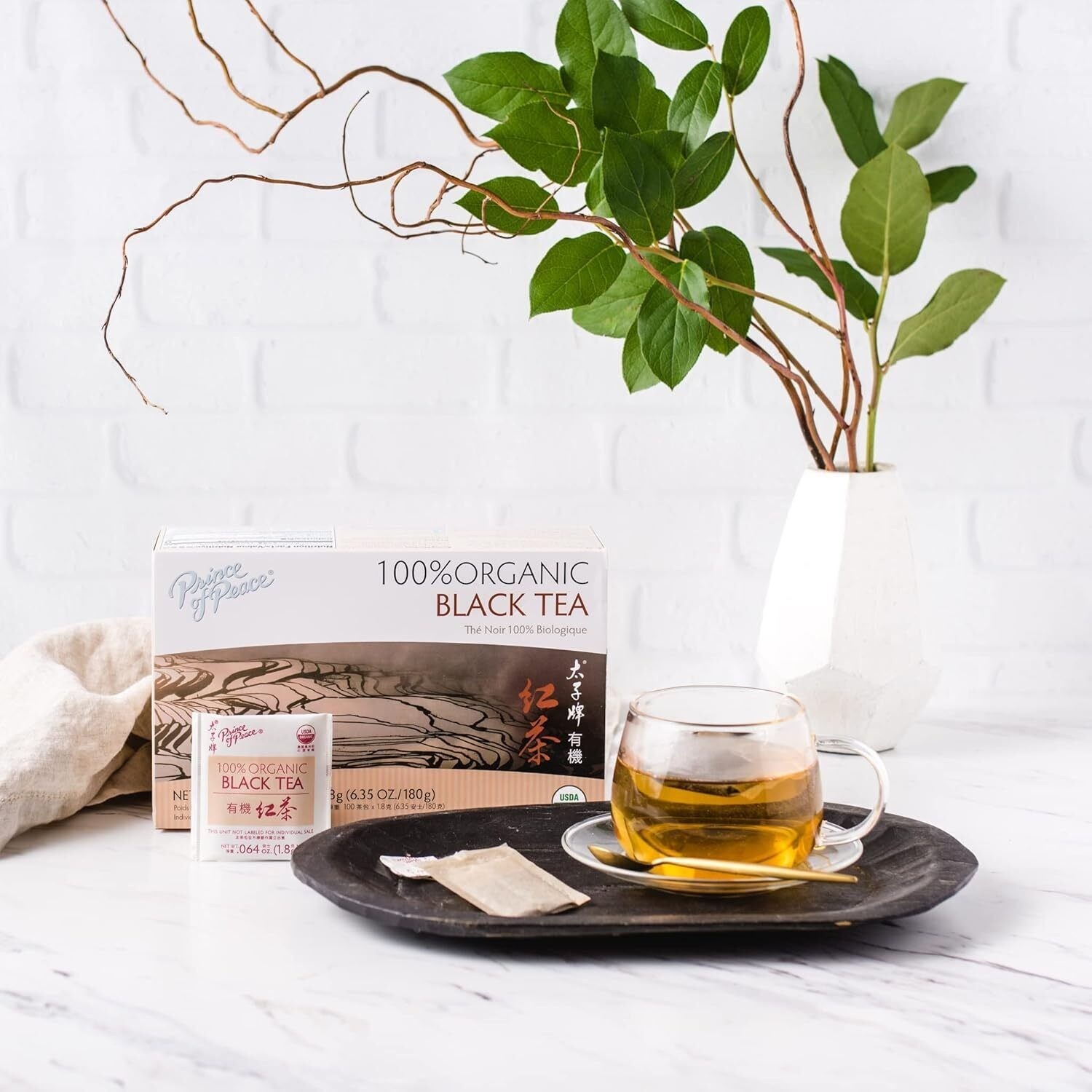 100% Organic Black Tea- 5 Boxes-100 Tea Bags Each Box -invigorating Tea