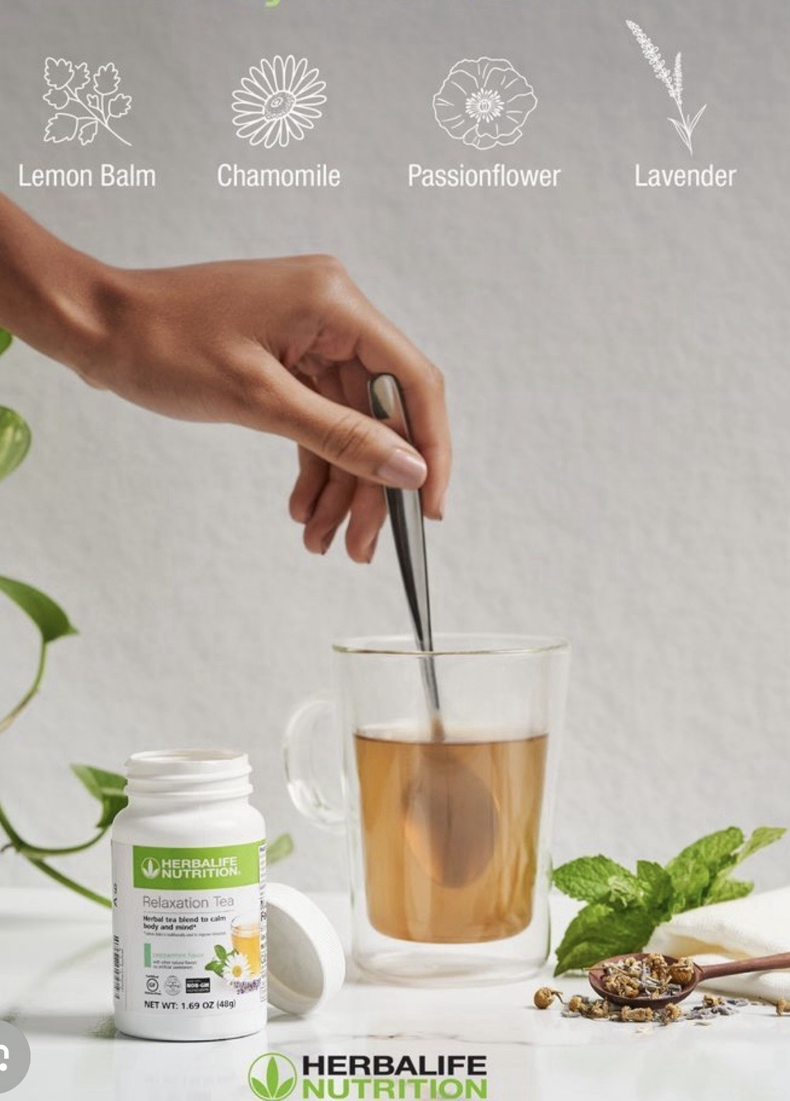 Herbalife Nutrition Relaxation Tea Peppermint Blend Powder Gluten-Free 1.69oz