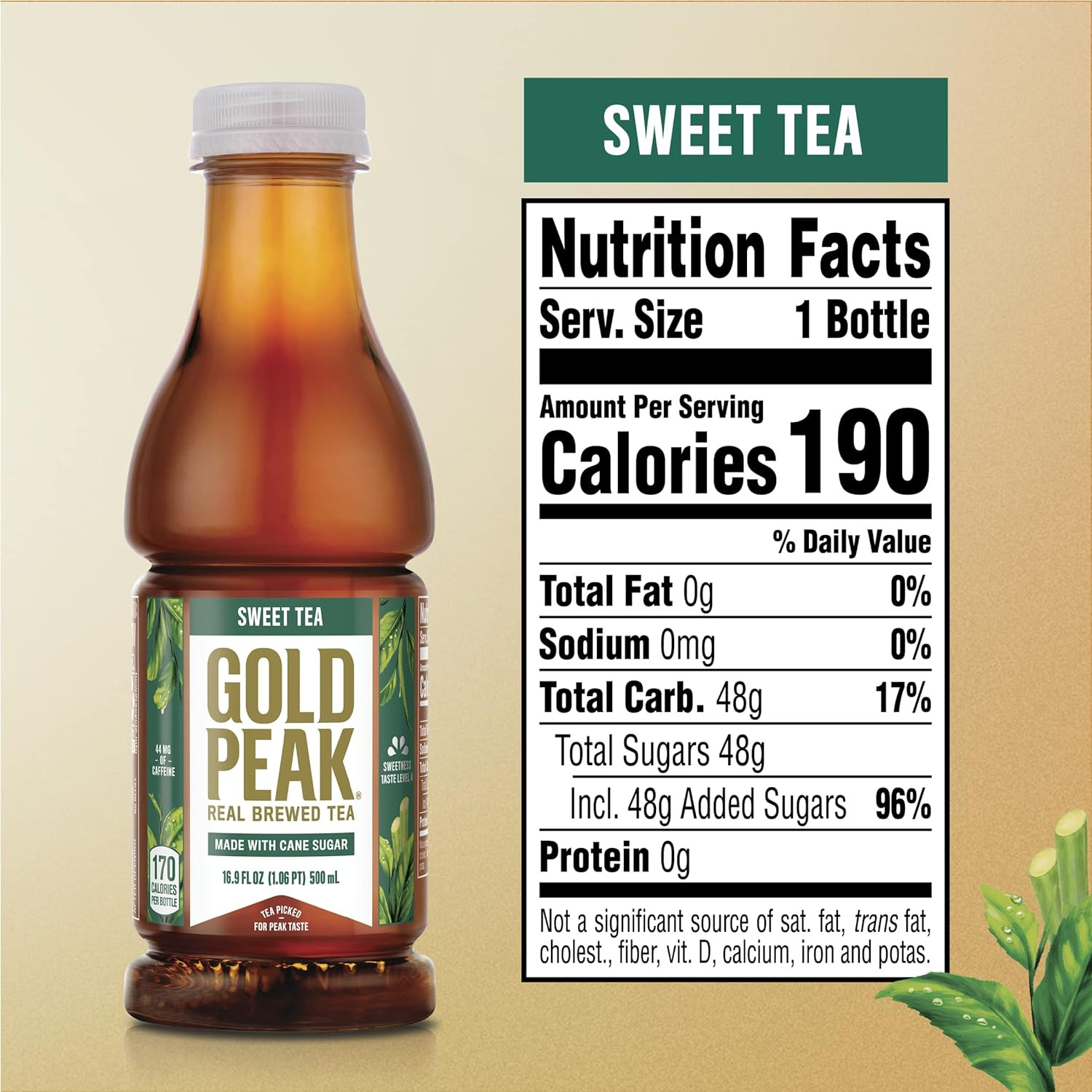 Gold Peak Tea, Sweet Tea, 16.9 Fluid Ounces, 6 Pack