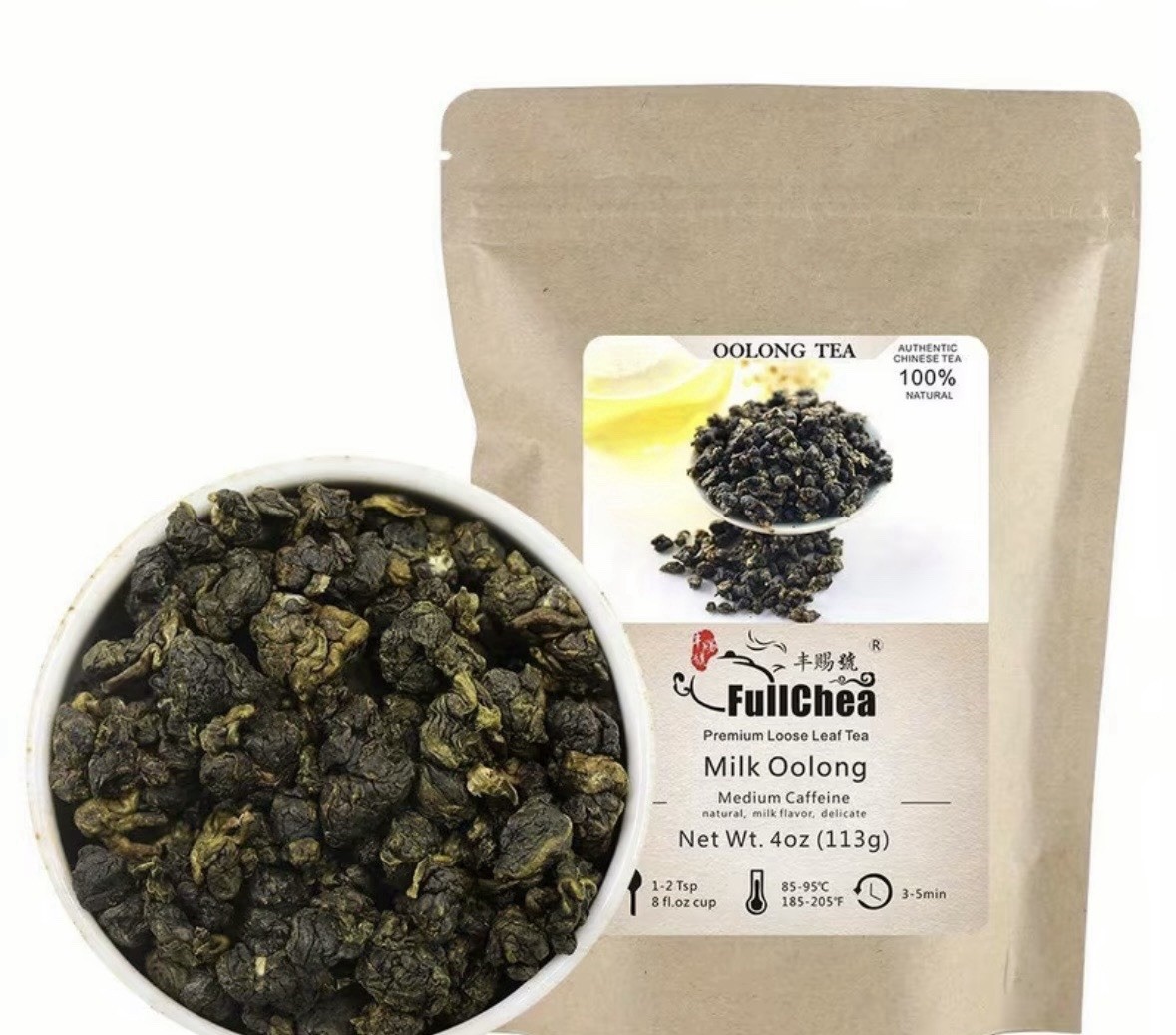 FullChea Milk Oolong Chinese Oolong Loose Leaf Tea & Infusion 4oz (113g)