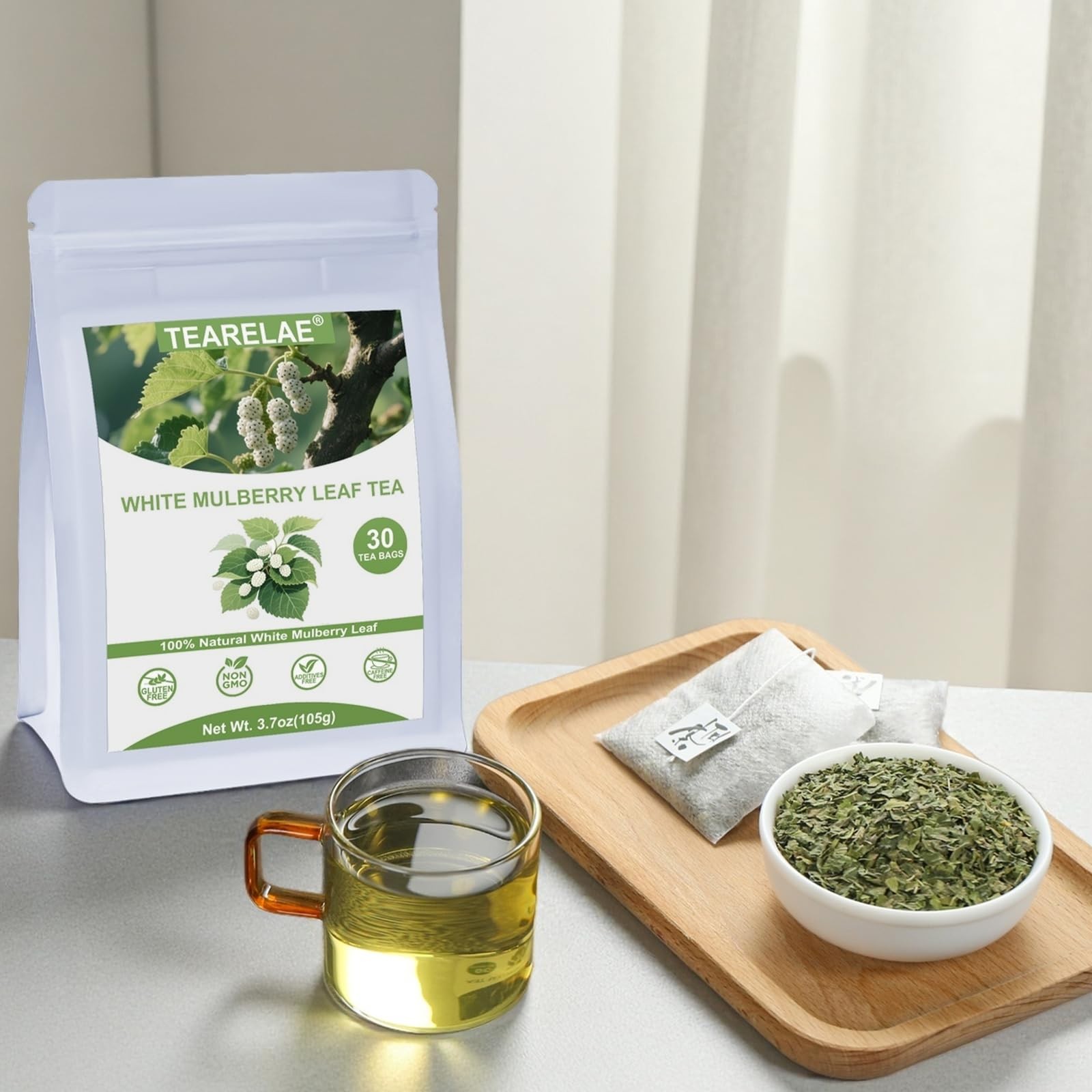 TEARELAE – White Mulberry Leaf Tea Bags, 30 Count – 30 (Pack of 1)