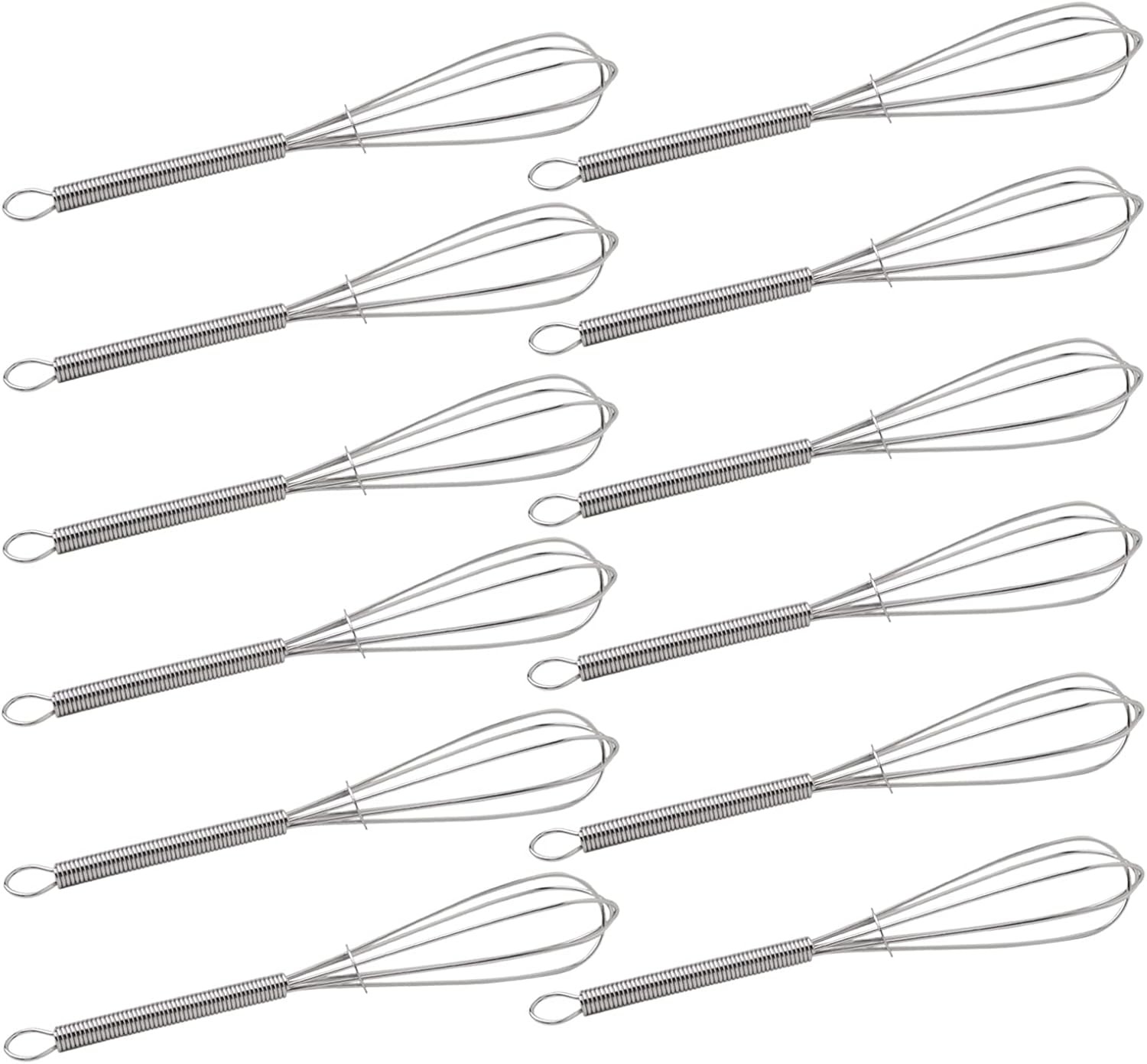 CHuangQi 5 Inch Endurance Stainless Steel Mini Whisk/Egg Beater, Set Silver