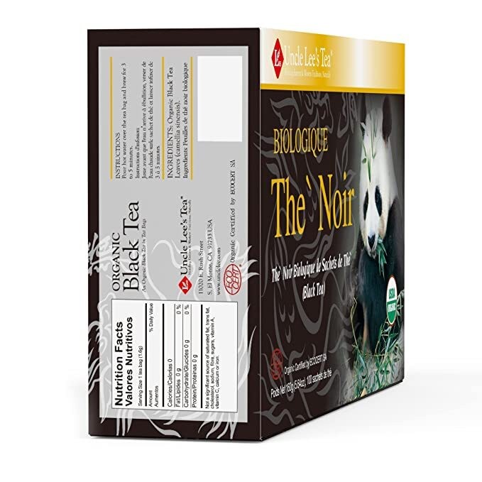 Uncle Lees Organic Legends of China Black Tea Bags Herbal Supplement 100 Count