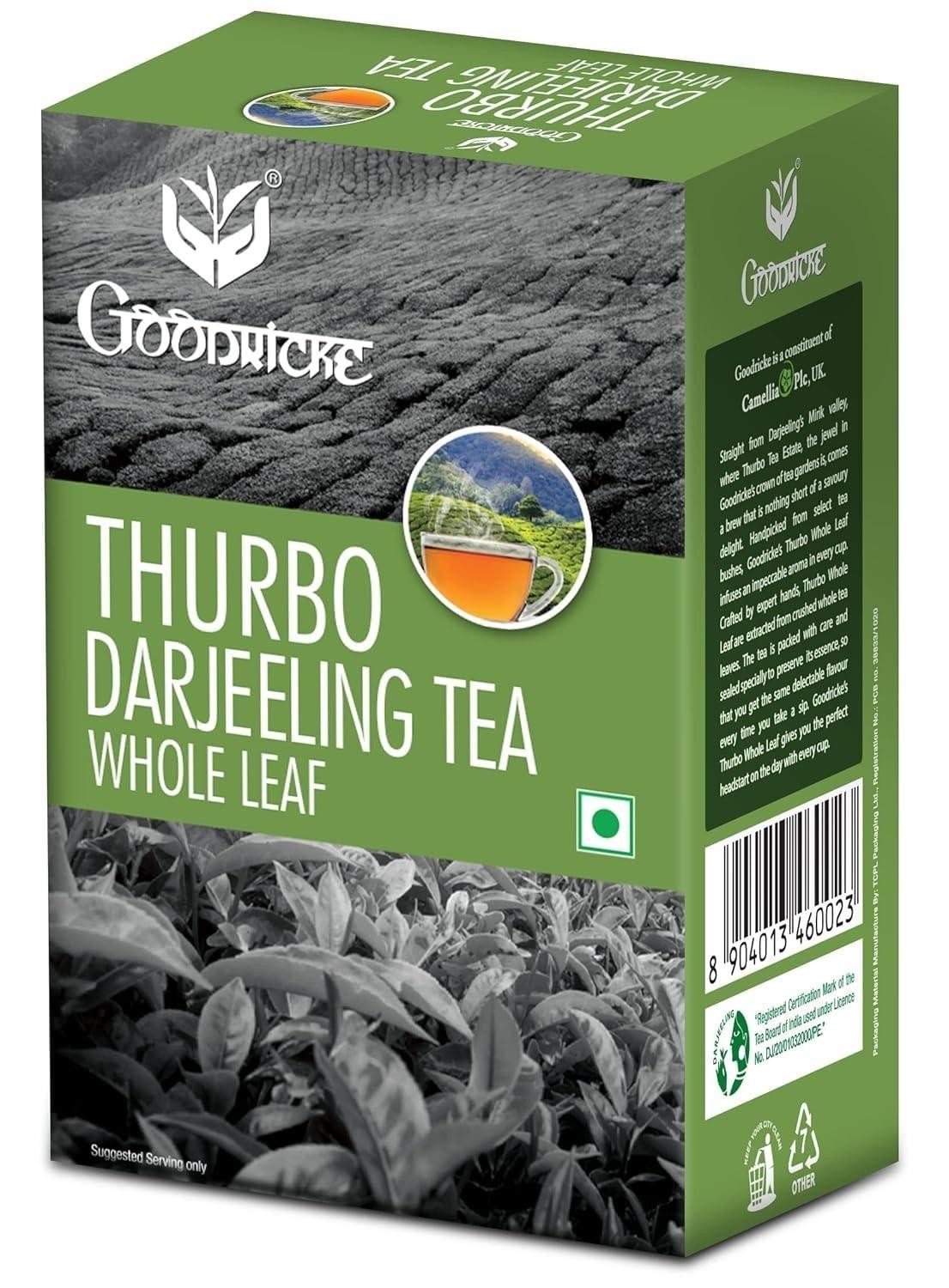 GOODRICKE Thurbo Darjeeling Tea Premium Black Long Loose Tea Leaves 250gm