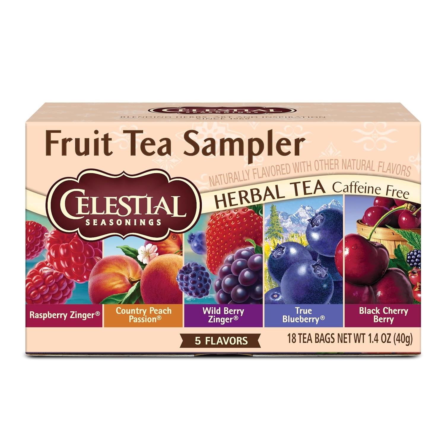 Celestial Seasonings Fruit Tea Sampler Herbal Variety Pack, Caffeine…