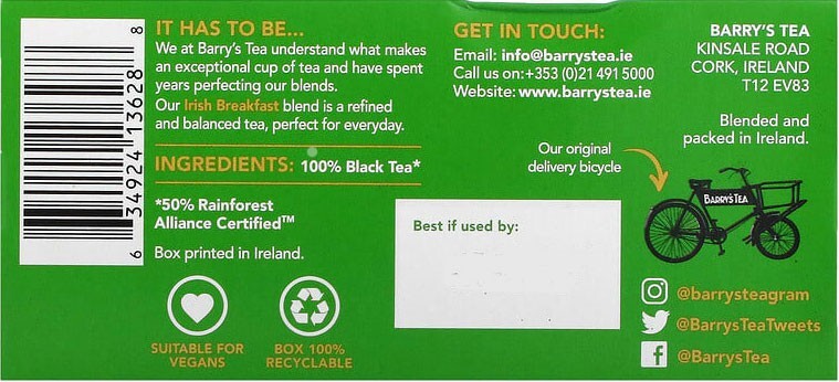 Barry’s Irish Breakfast Tea – 80 bags