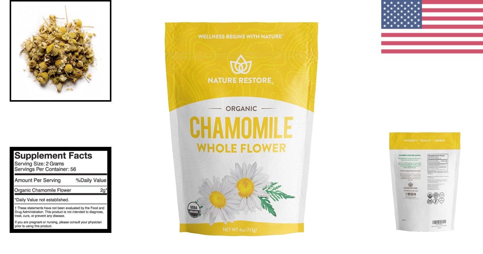 Organic Chamomile Loose Leaf Tea – 4oz Whole Flower for Relaxation & Wellness