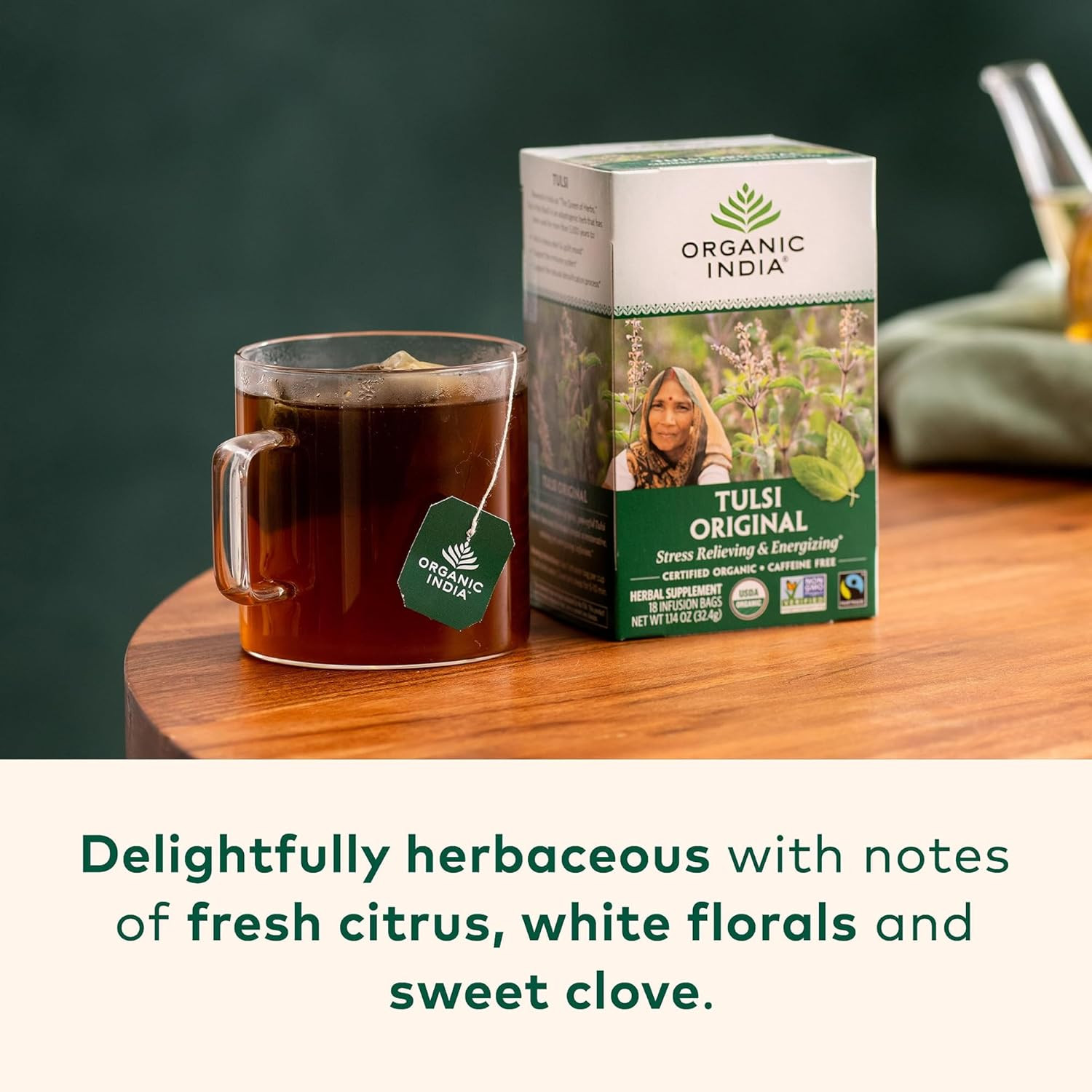 Organic India Tulsi Original Herbal Tea – Holy Basil and African Basil Calming a