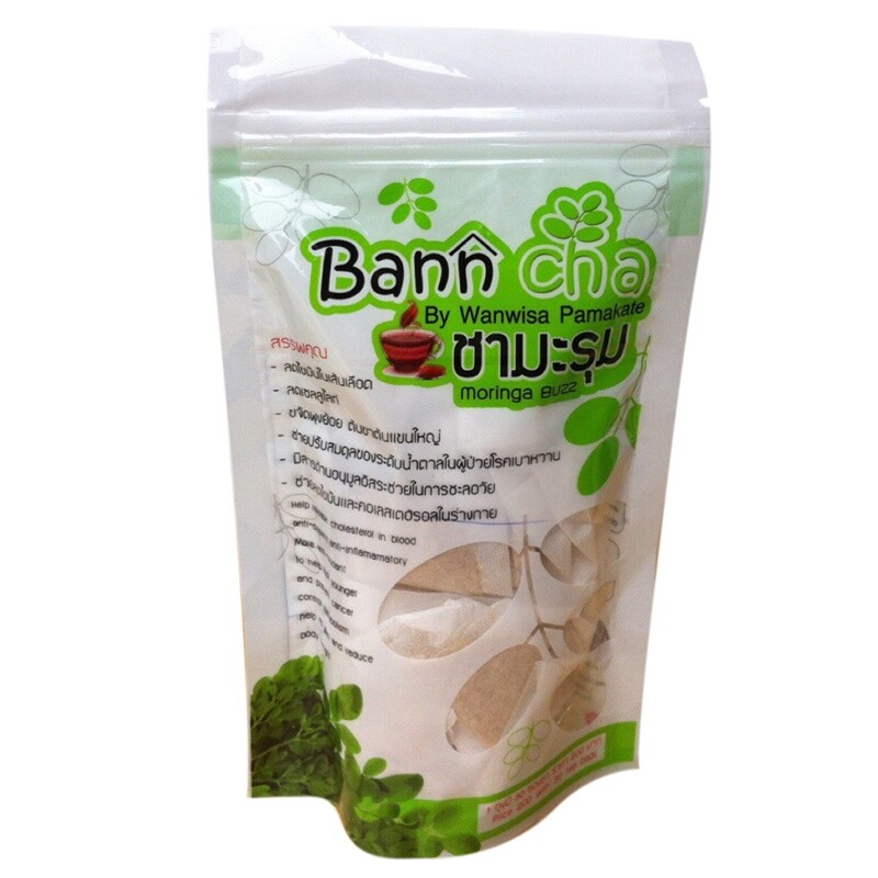 6xTea Moringa Buzz Herb Health Natural Bann Cha (30 Small Tea bag/ Package) 90g