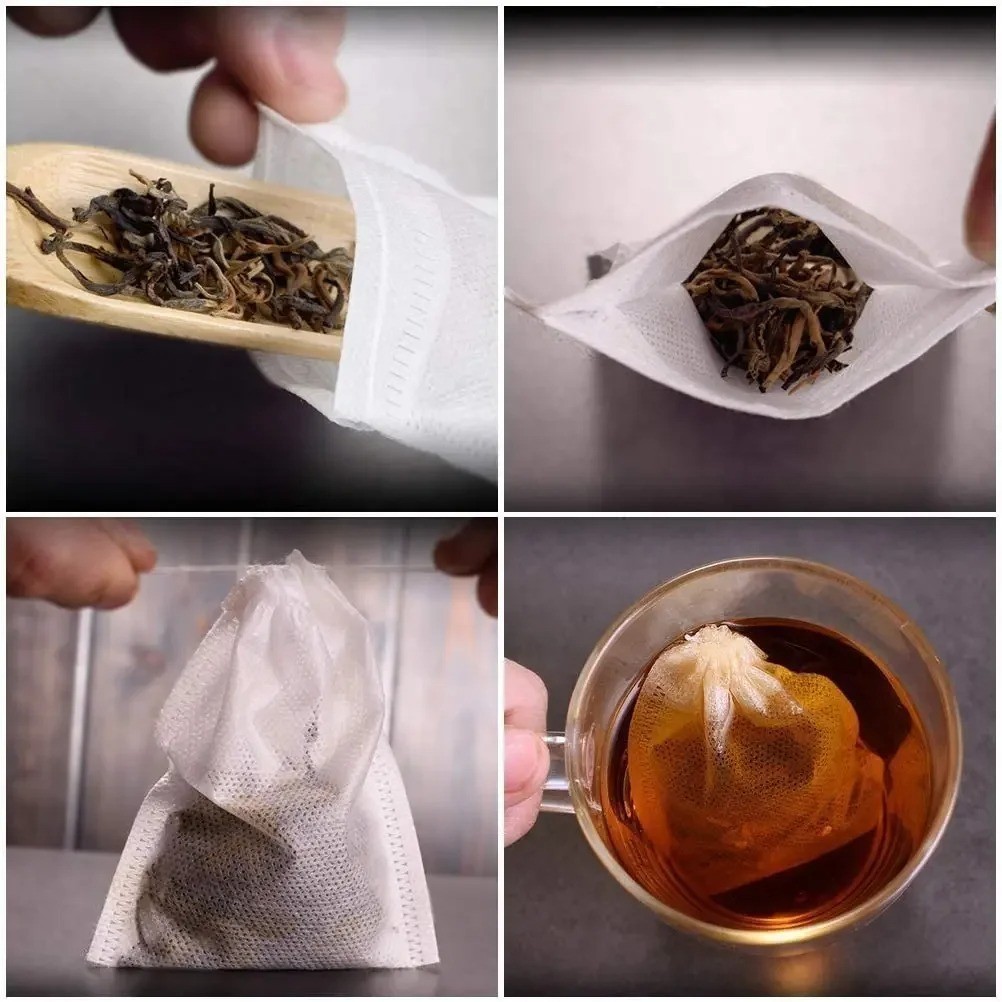100pcs Disposable Tea Bags Loose Leaf Drawstring Empty Tea Filter Bag Infuser