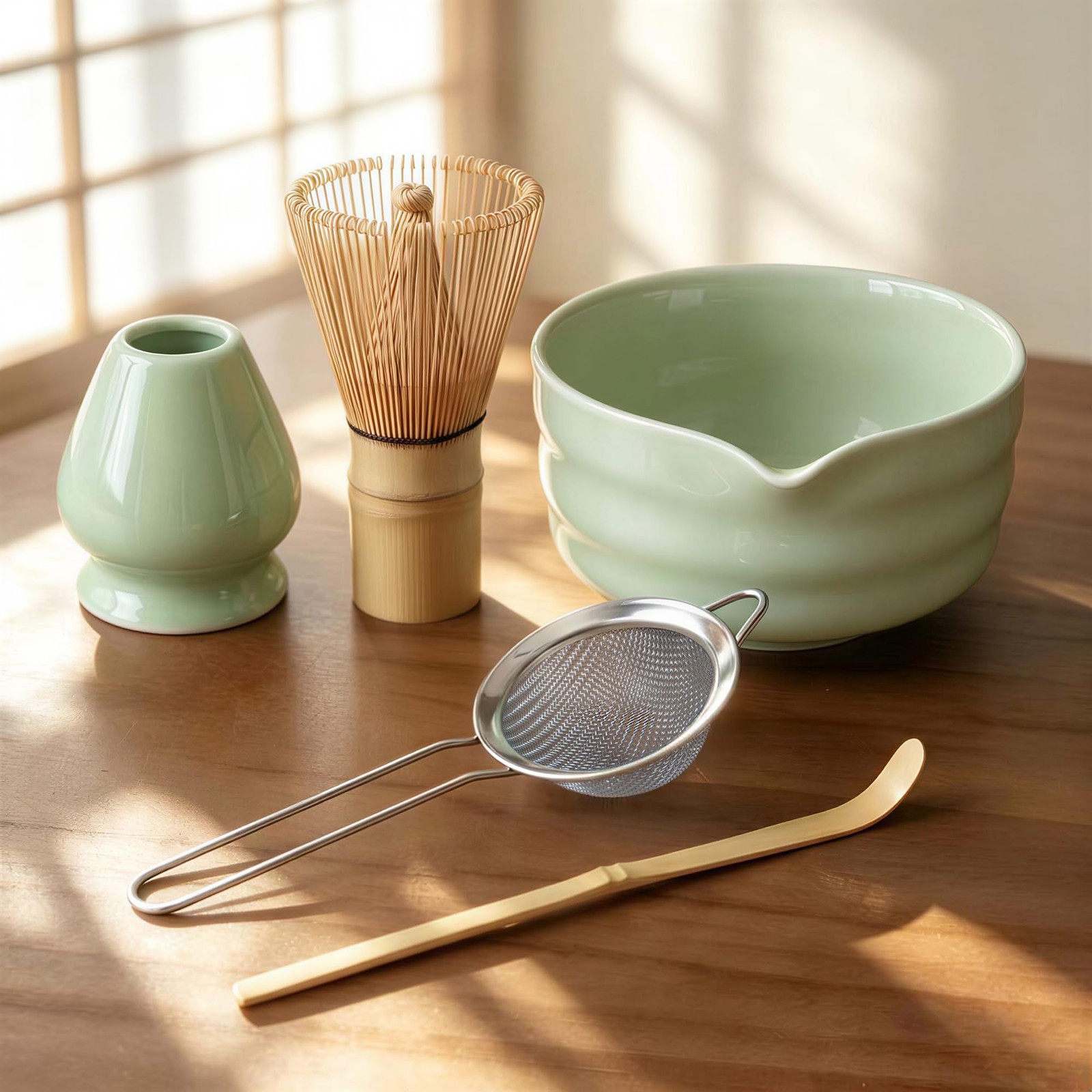 Matcha Whisk Set with Ceramic Bowl – Complete Matcha Making Kit, Bamboo Whisk…