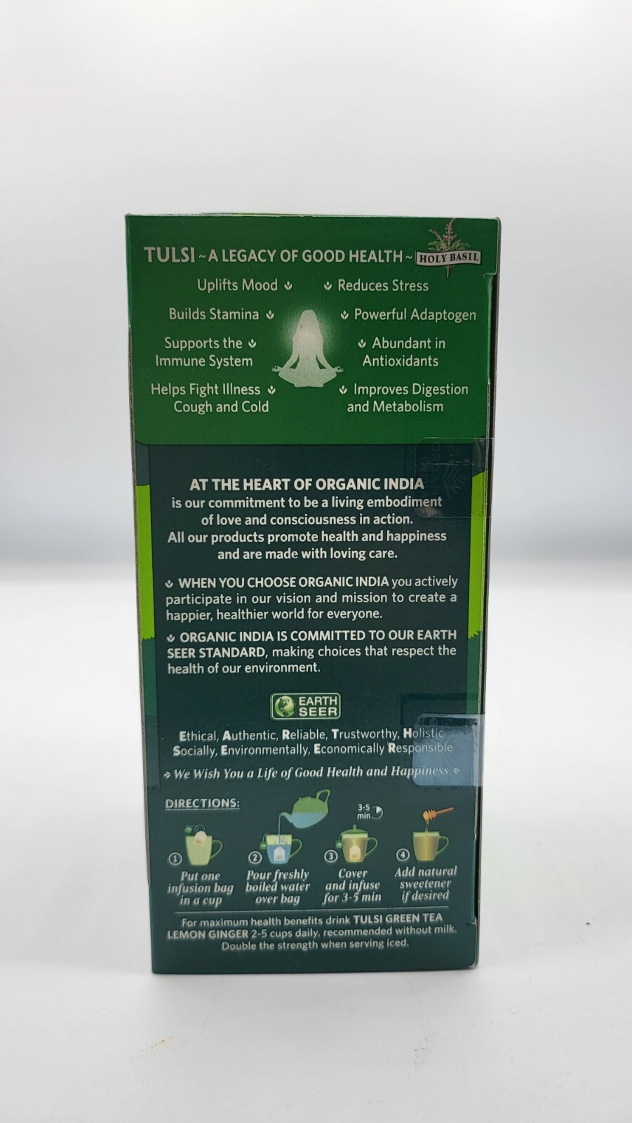 Lemon Ginger Tea EXP.6/2025 Organic India Tulsi 8 BOX 200 BAGS USA OFFICIAL