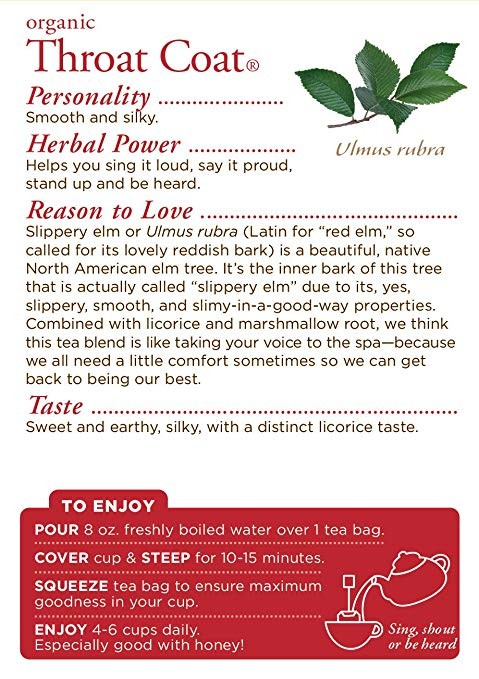 Traditional Medicinals Organic Throat Coat Seasonal Tea, 16 Tea Bags