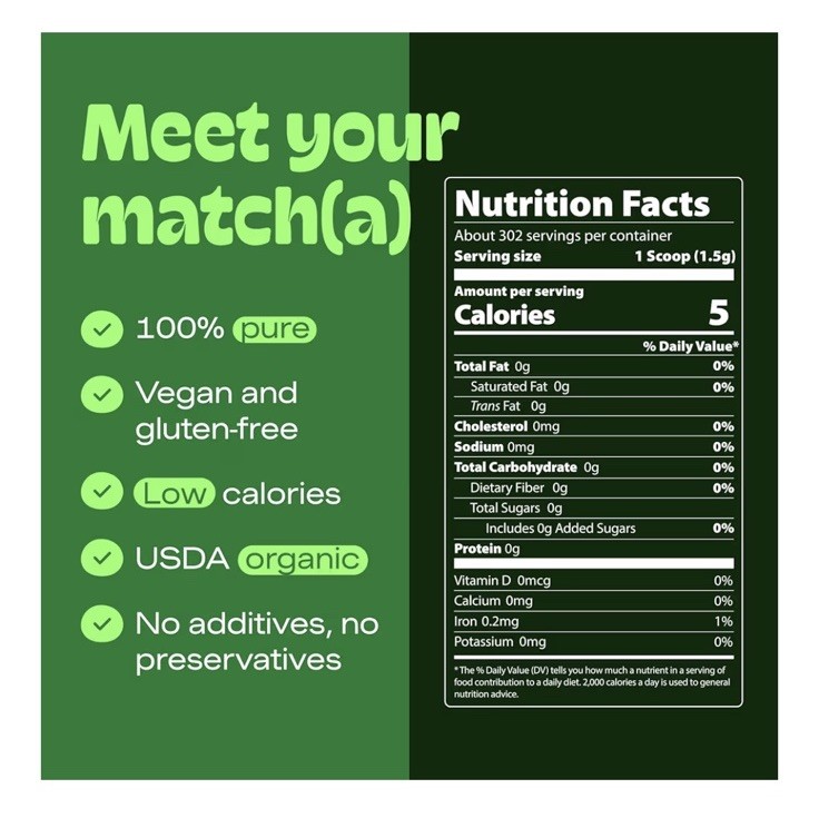 Matcha DNA Certified Organic Green Tea Powder 16 oz Tin