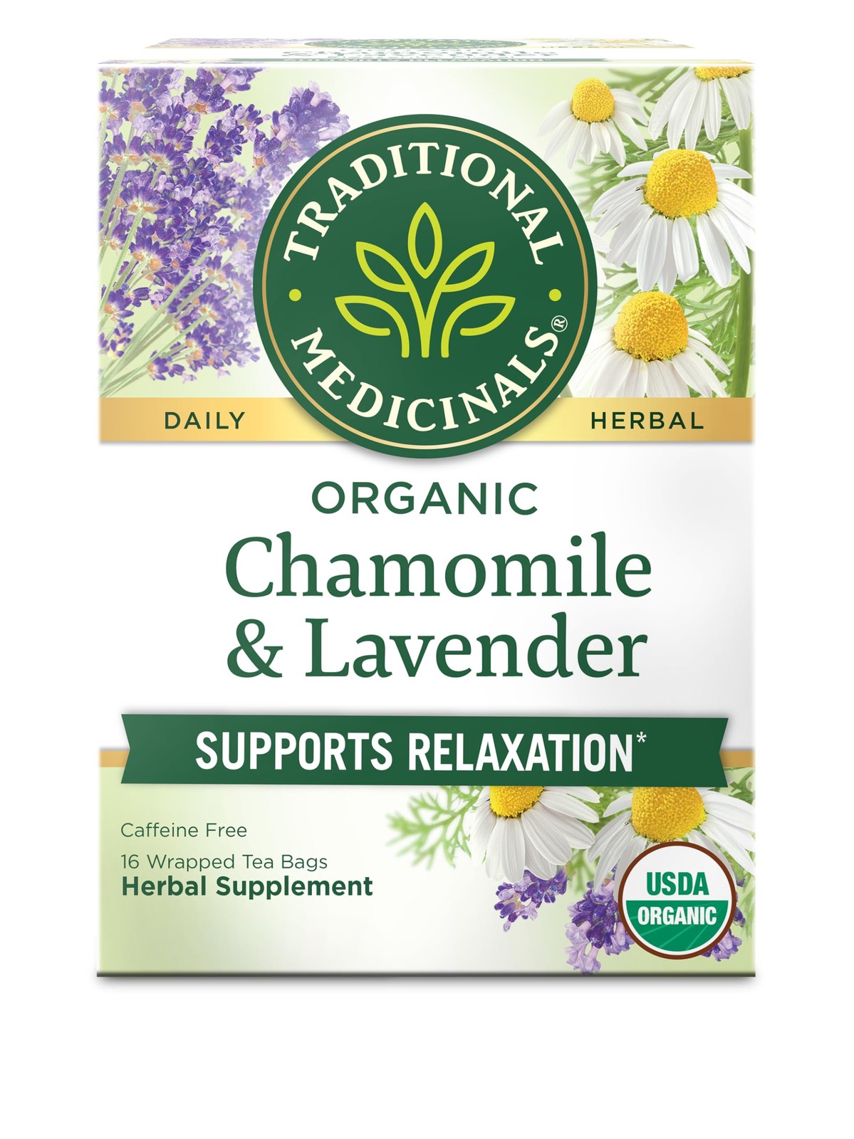 Traditional Medicinals Organic, Chamomile & 16 Count (Pack of 1), No Color