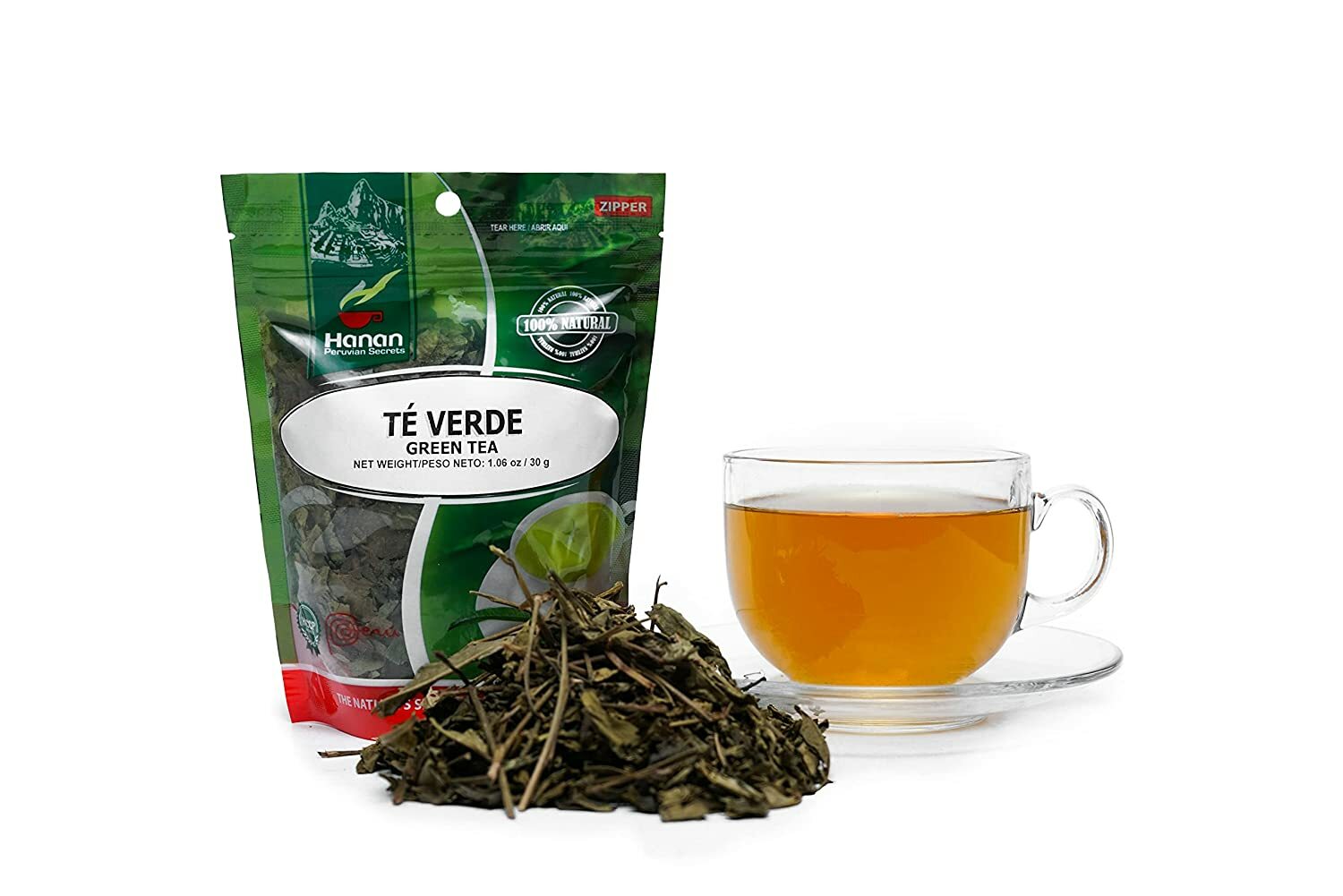 Hanan Peruvian Secrets Te Verde| 100% Natural Green Tea | 1.06oz / 30g |Aids in