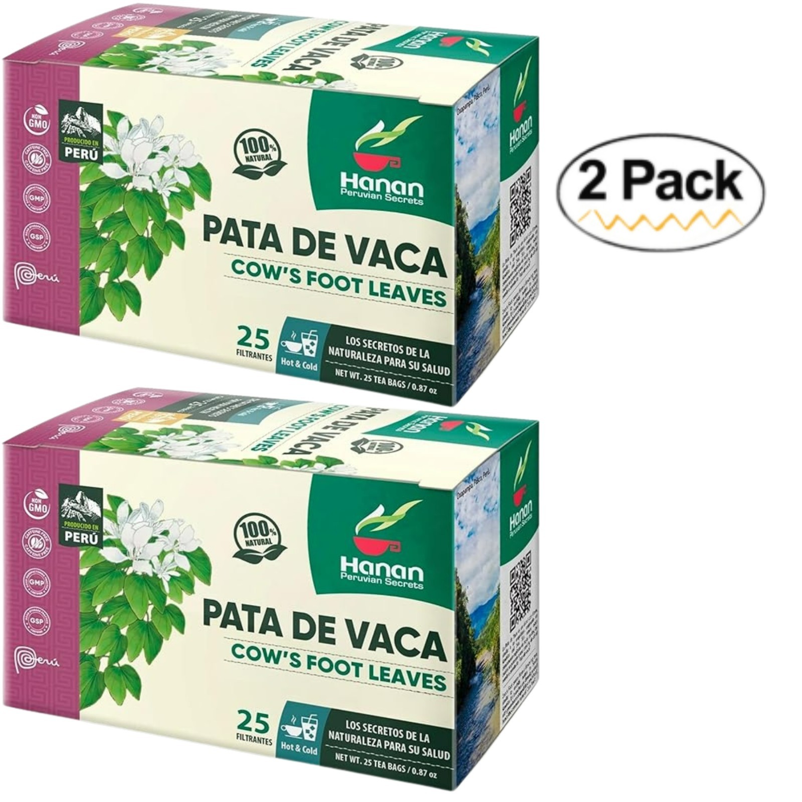 Pata de Vaca 50 Herbal Tea Bags – 100% Natural Cow’s Foot Leaf from Peru