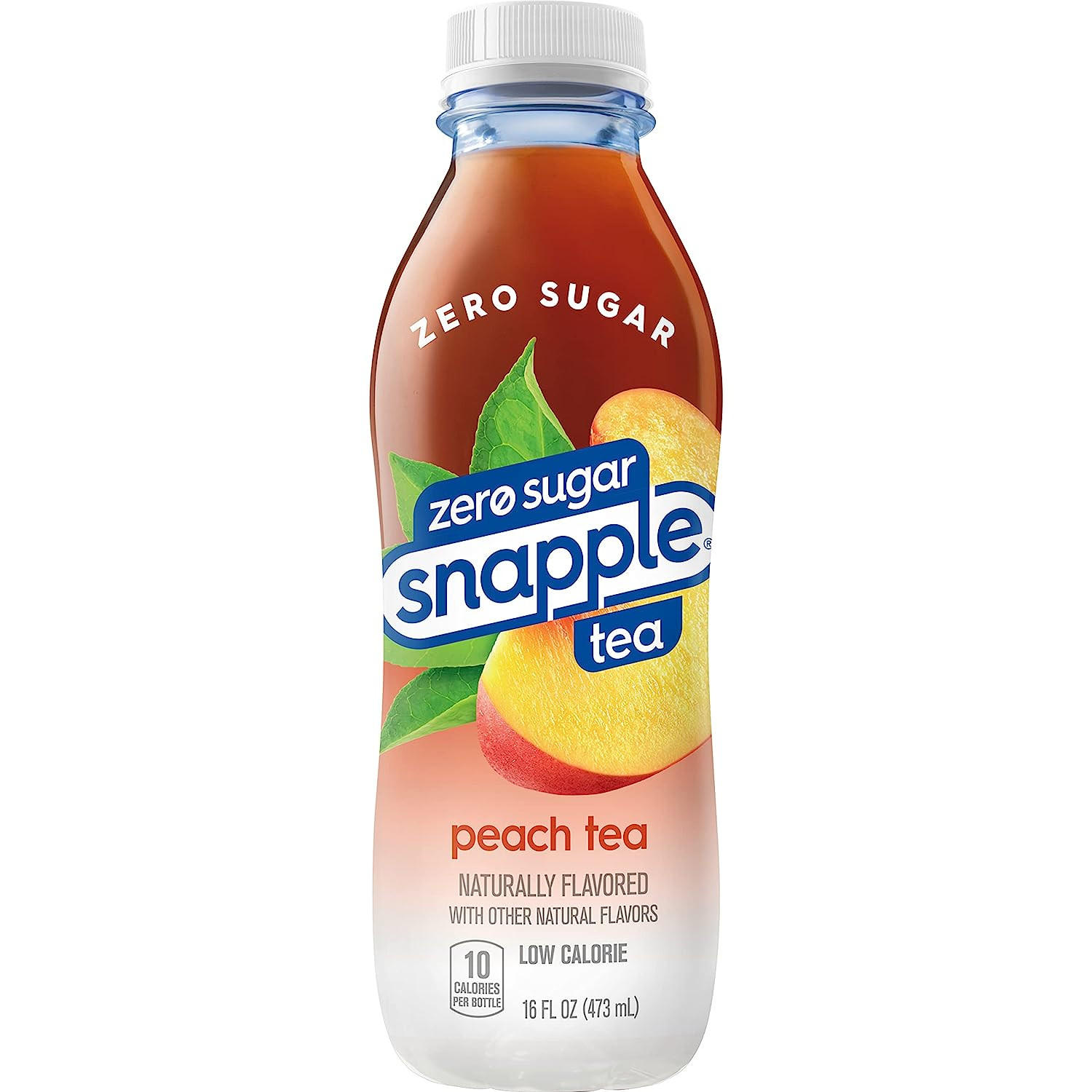 Zero Sugar Peach Tea, 16 Fl Oz Recycled Plastic Bottle (Pack of 12)