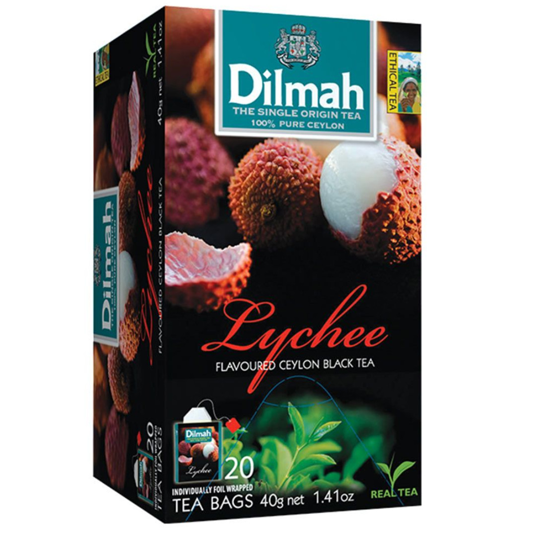 lychee balck tea 100% Natural Quality Original 20 Tea bags Dilmah 30g