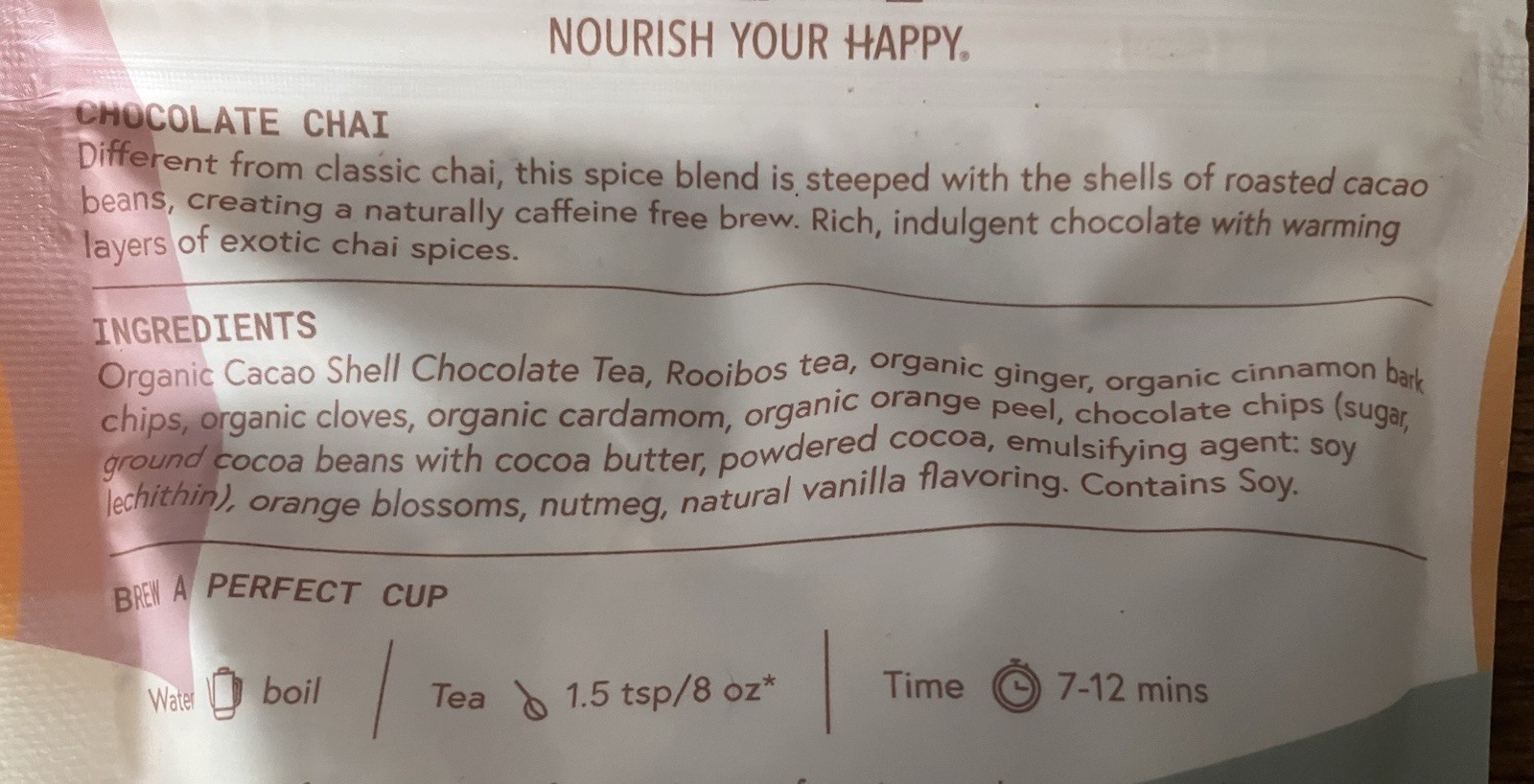 Happy Lucky’s 2 Ounces Loose Leaf Herbal Tea Chocolate Chai Caffeine-Free