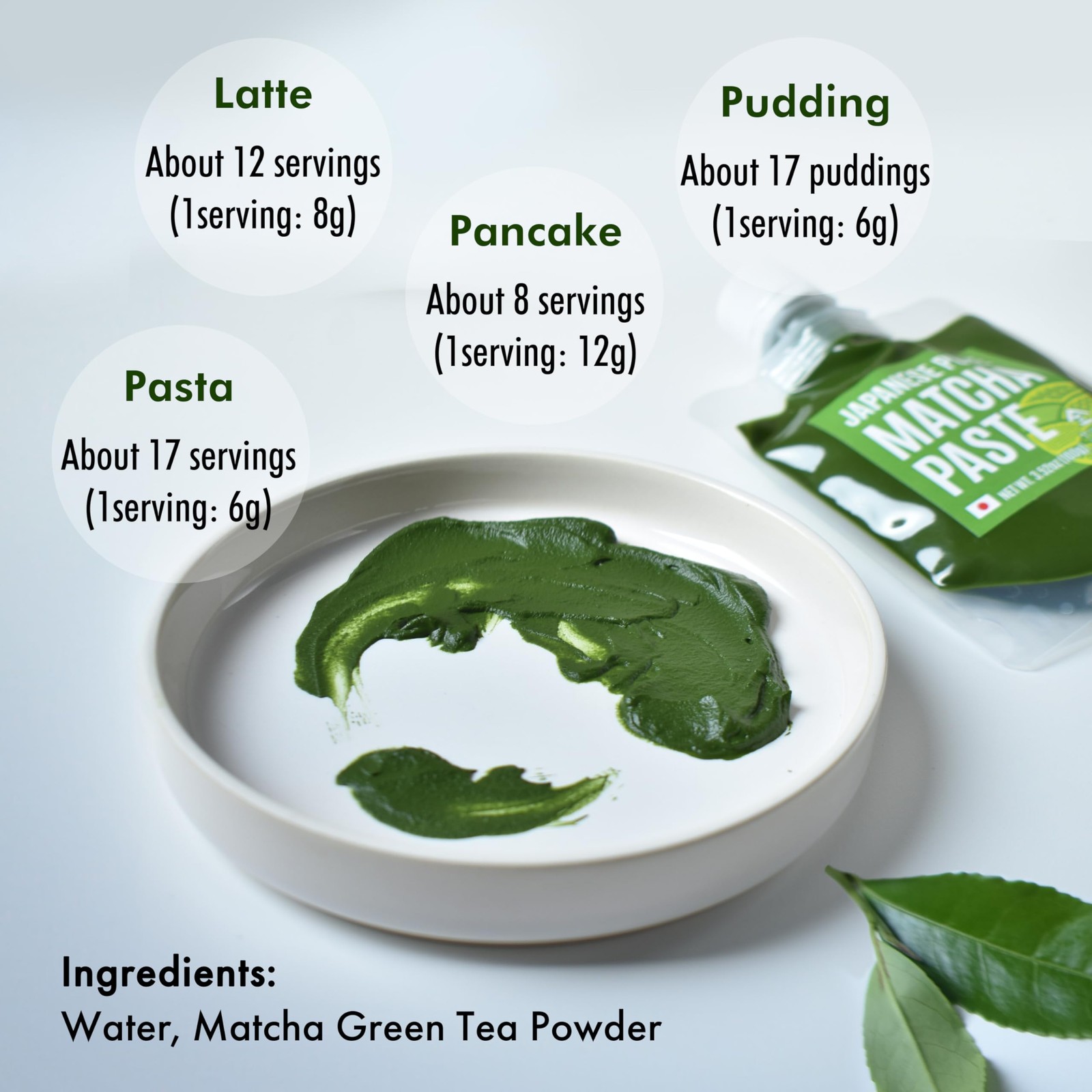 Japanese Pure Matcha Paste, Handy for Baking and Cooking, Easy to Add Matcha …