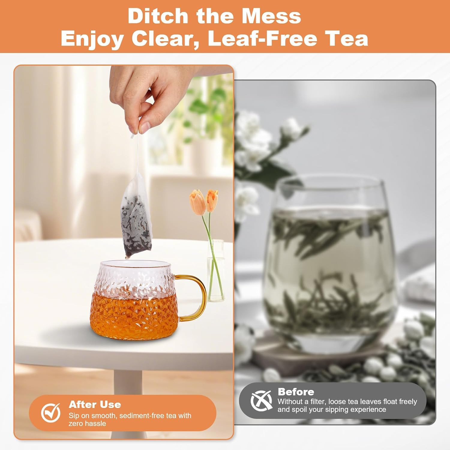 400 PCS Tea Bags for Loose Leaf Tea, 3.54″ X 2.75″ Tea Bags Empty, Disposable Dr