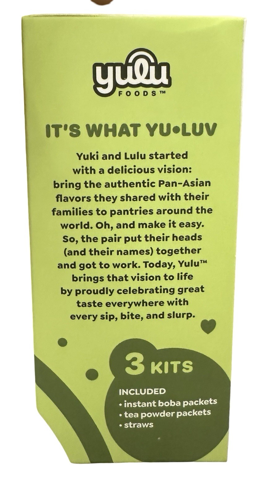 Yulu Foods Matcha Milk Tea Instant Boba Kit 3 Pack, 234g Asian Pantry 1 Box